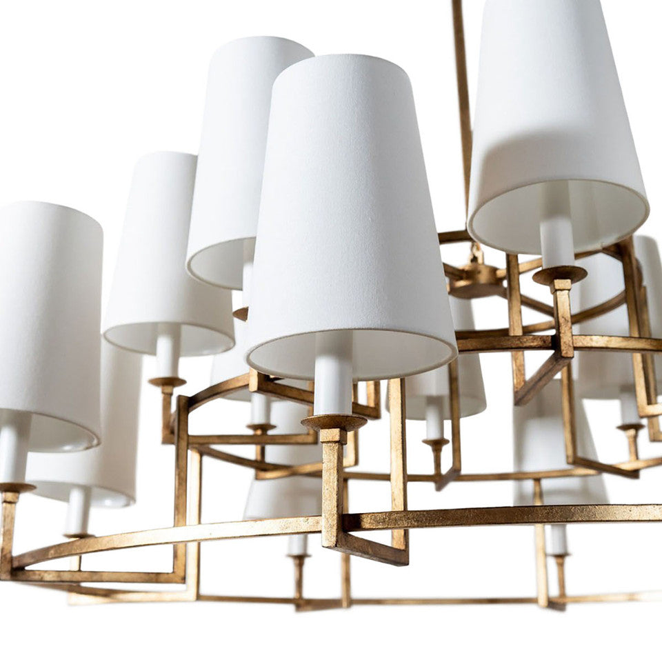 Modica Premium Elegance Brass Fabric Chandelier - Lamp Copper
