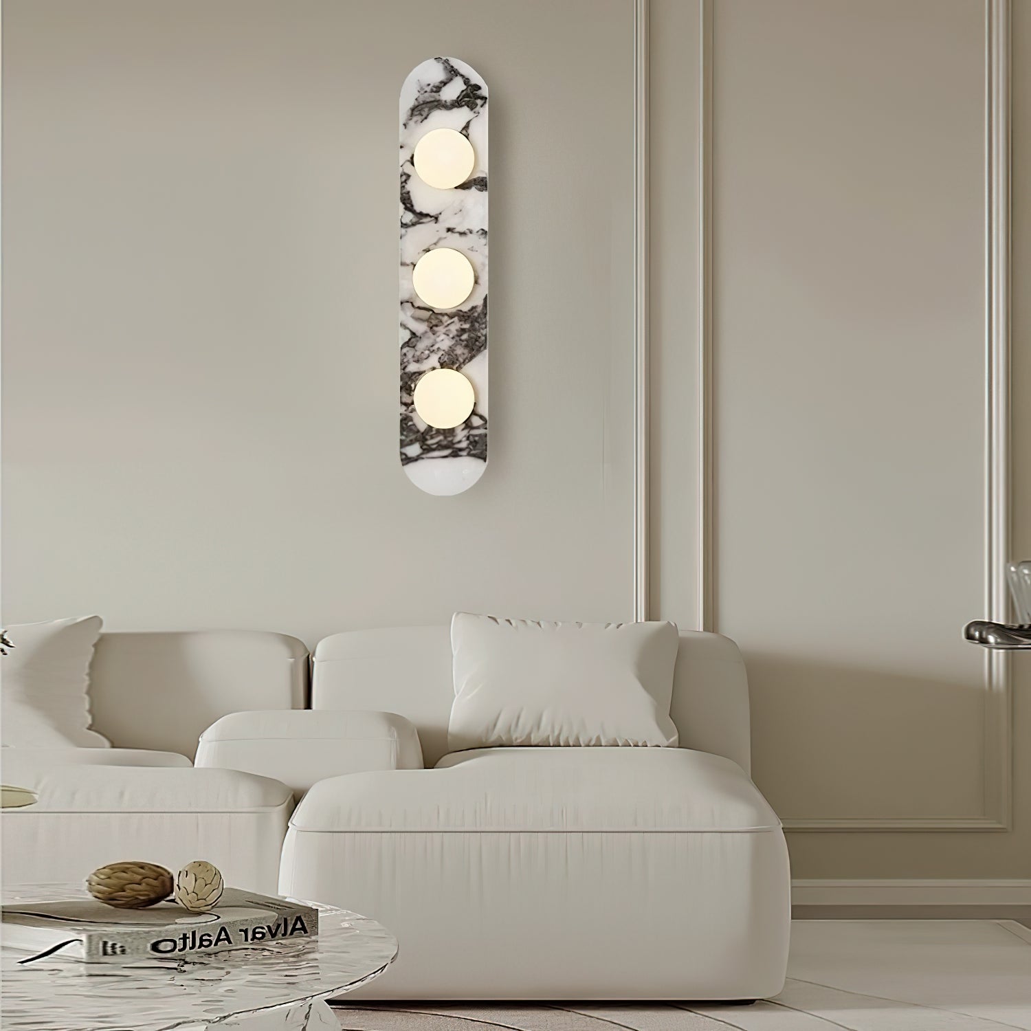 Covelyra Modern Minimalist Marble Glass Wall Lamp - Lamp Copper