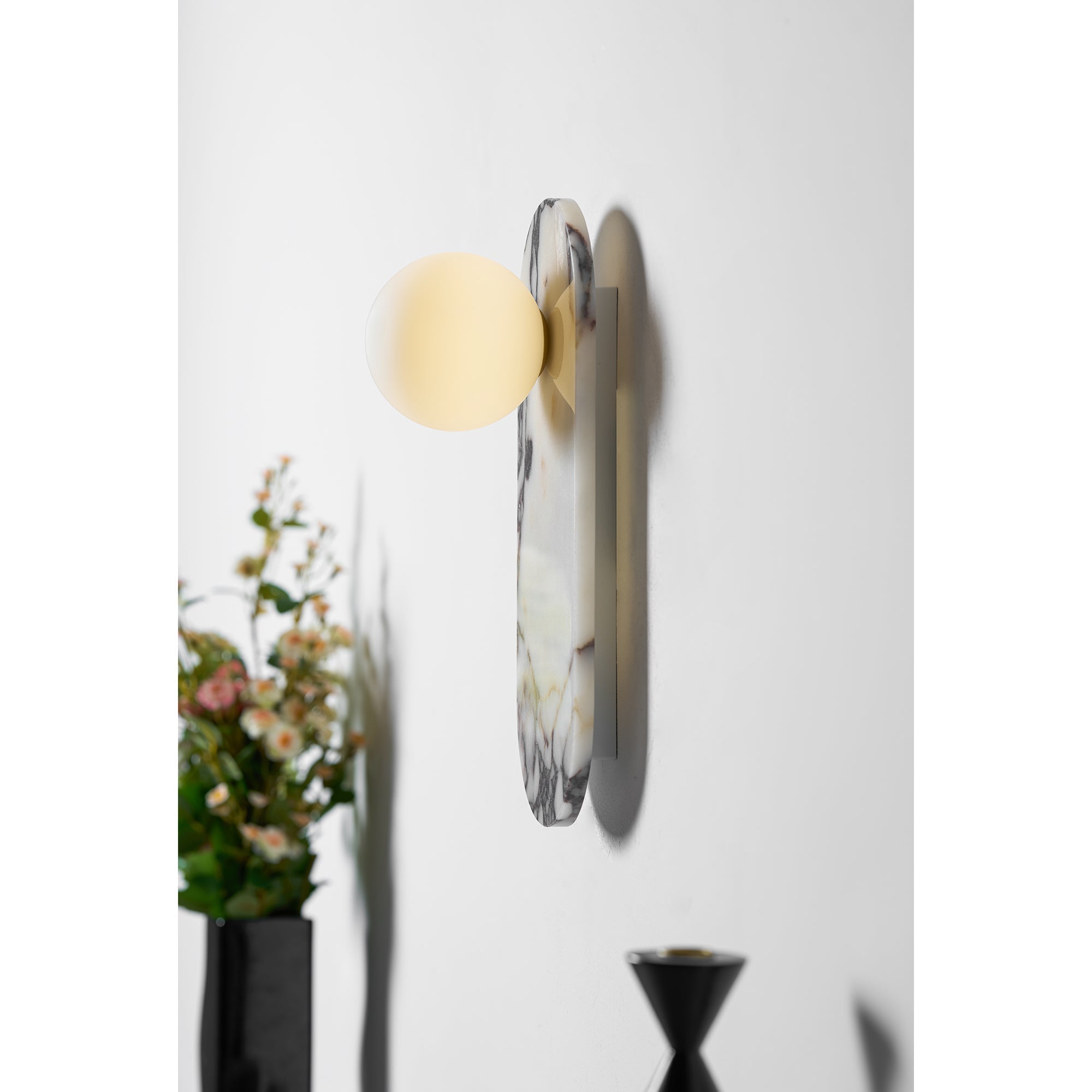 Covelyra Modern Minimalist Marble Glass Wall Lamp - Lamp Copper