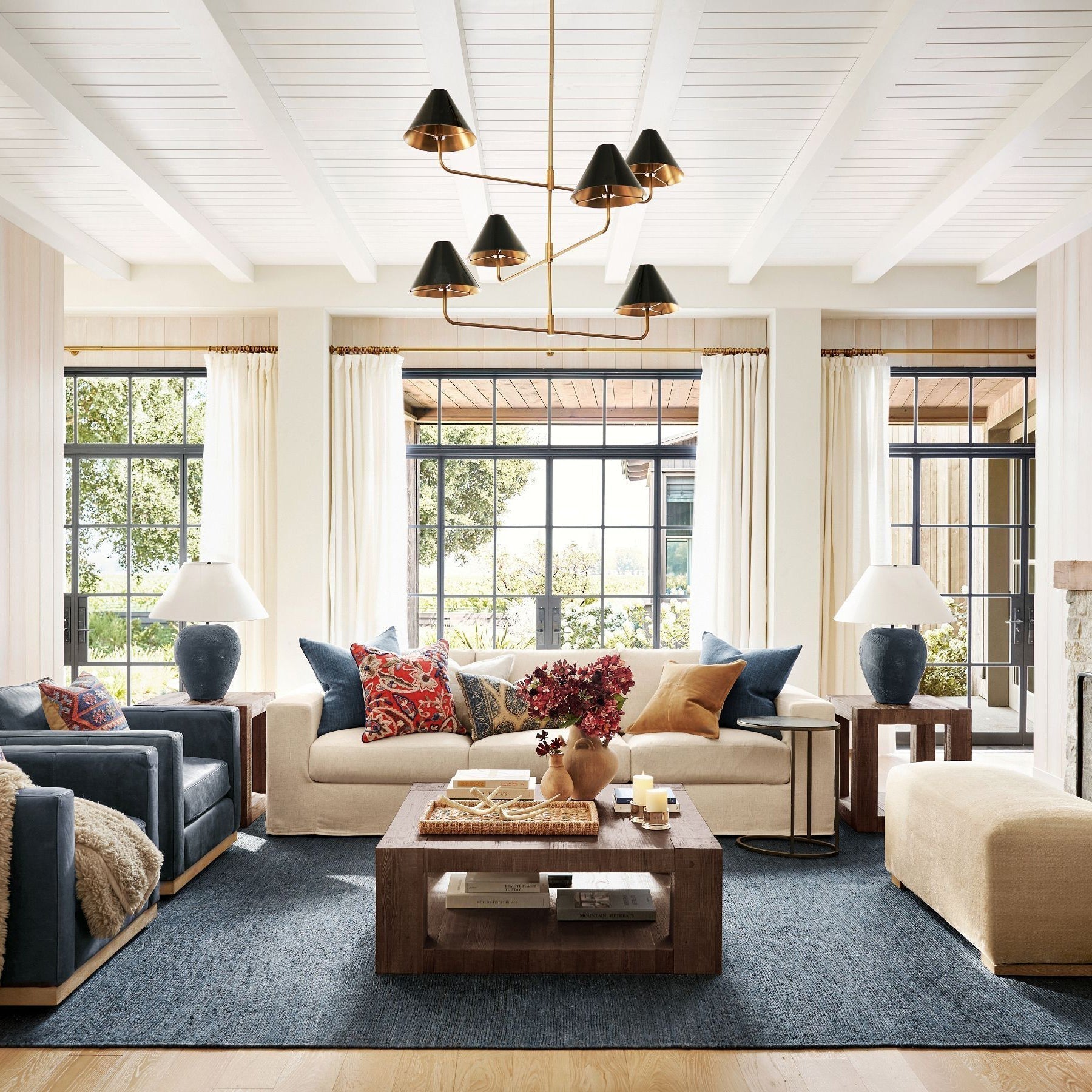 Zoruvyh Three Tier Vintage Industrial Fabric Metal Chandelier - Lamp Copper