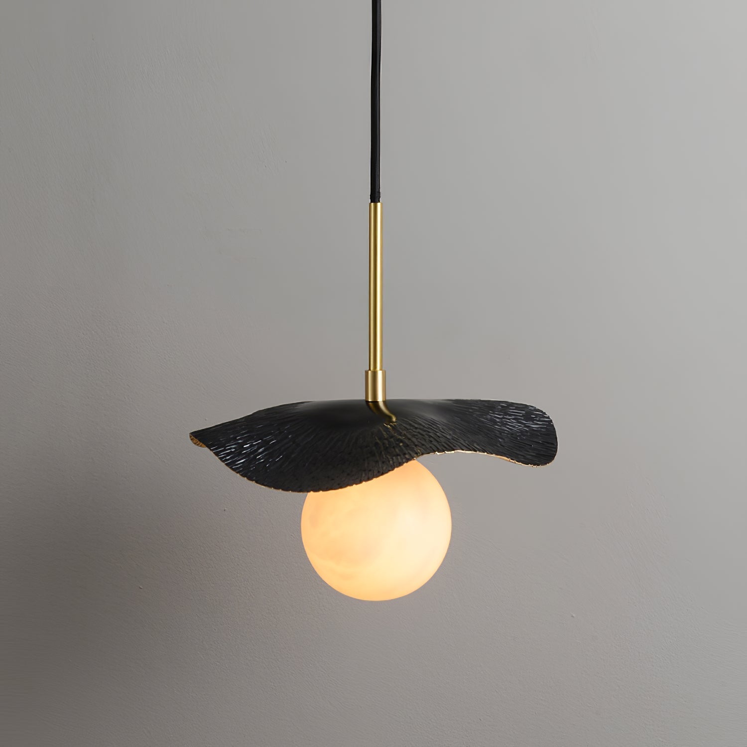 Zaraeen Modern Minimalist Brass Alabaster Pendant Light - Lamp Copper