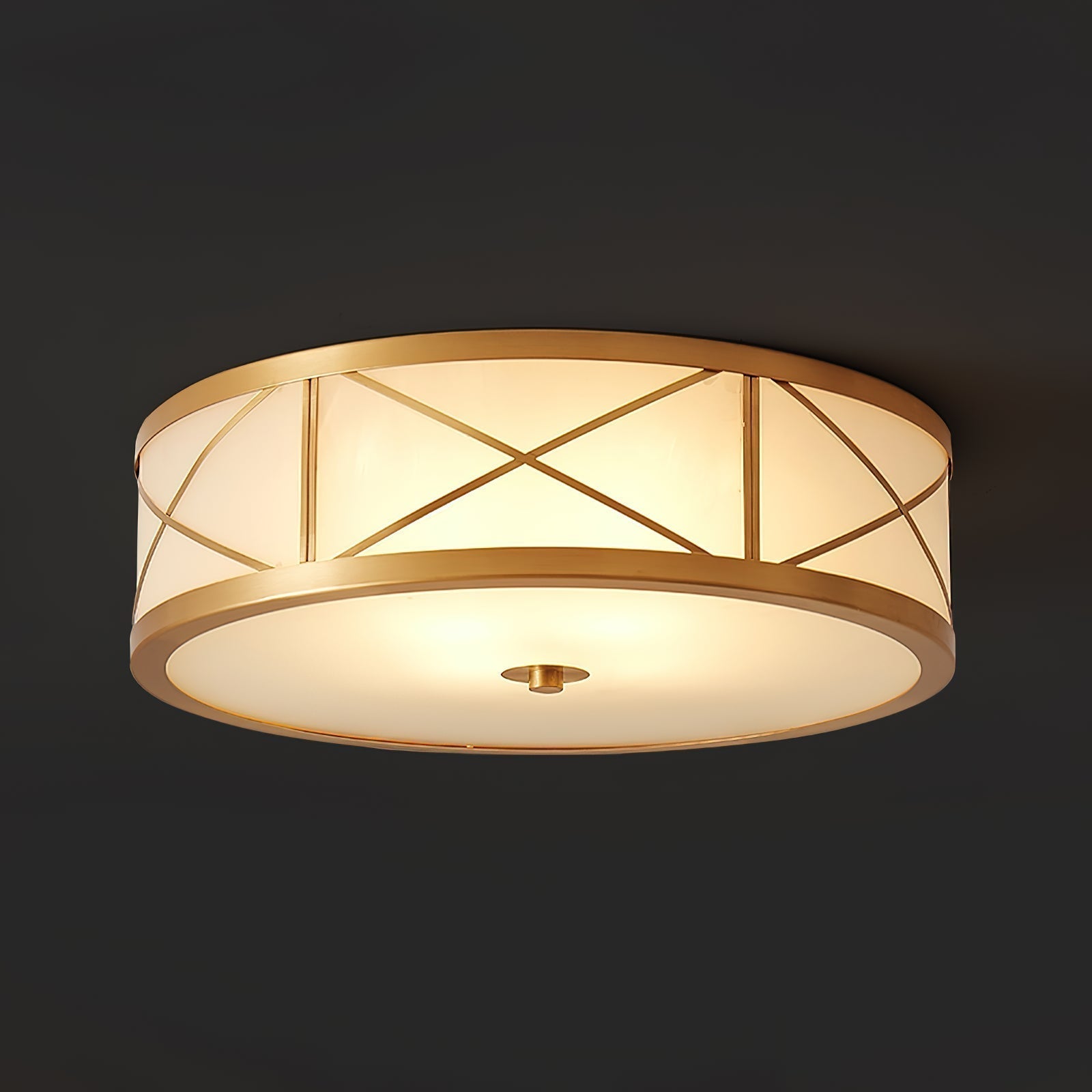 Vovene Modern Minimalist Brass Glass Ceiling Light - Lamp Copper