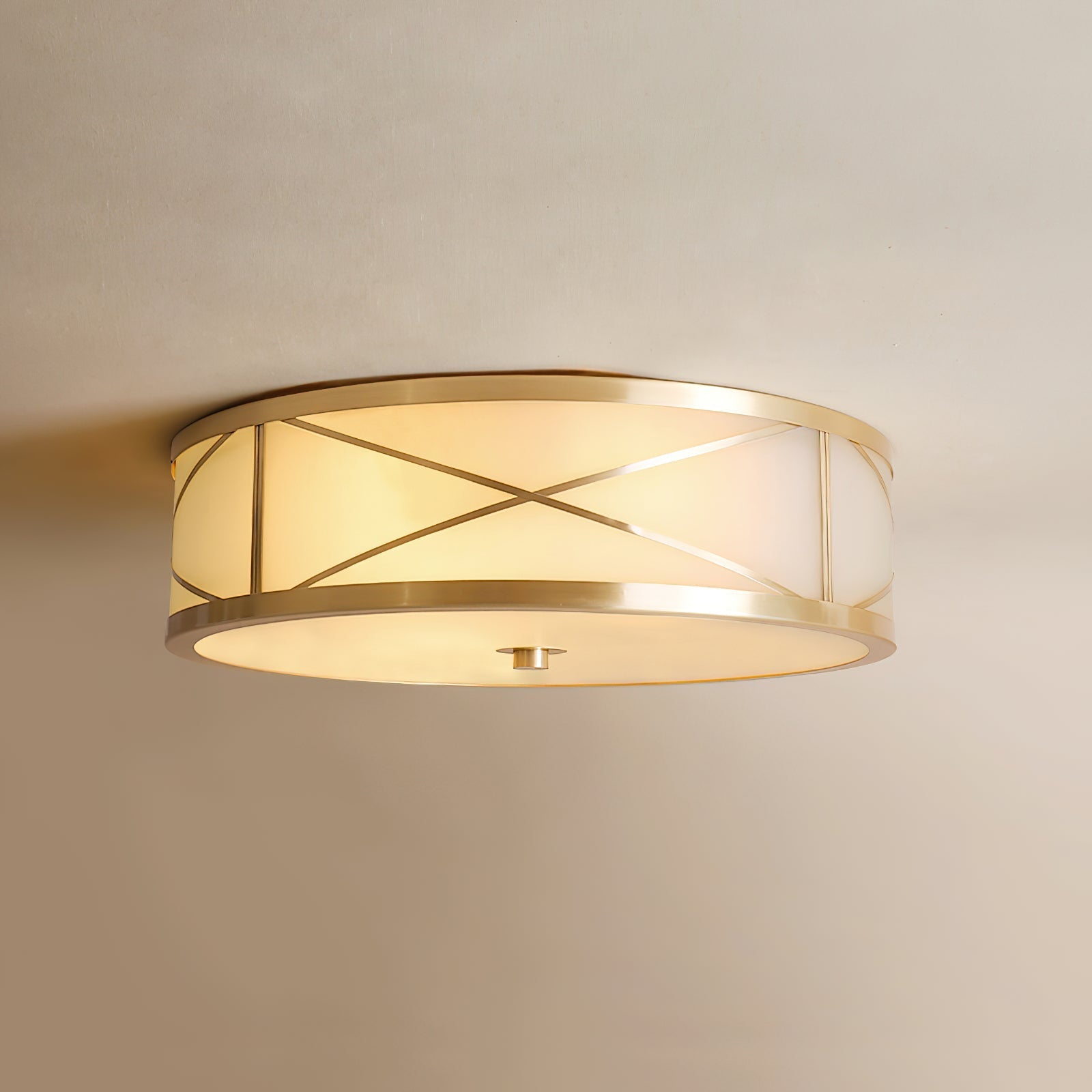 Vovene Modern Minimalist Brass Glass Ceiling Light - Lamp Copper