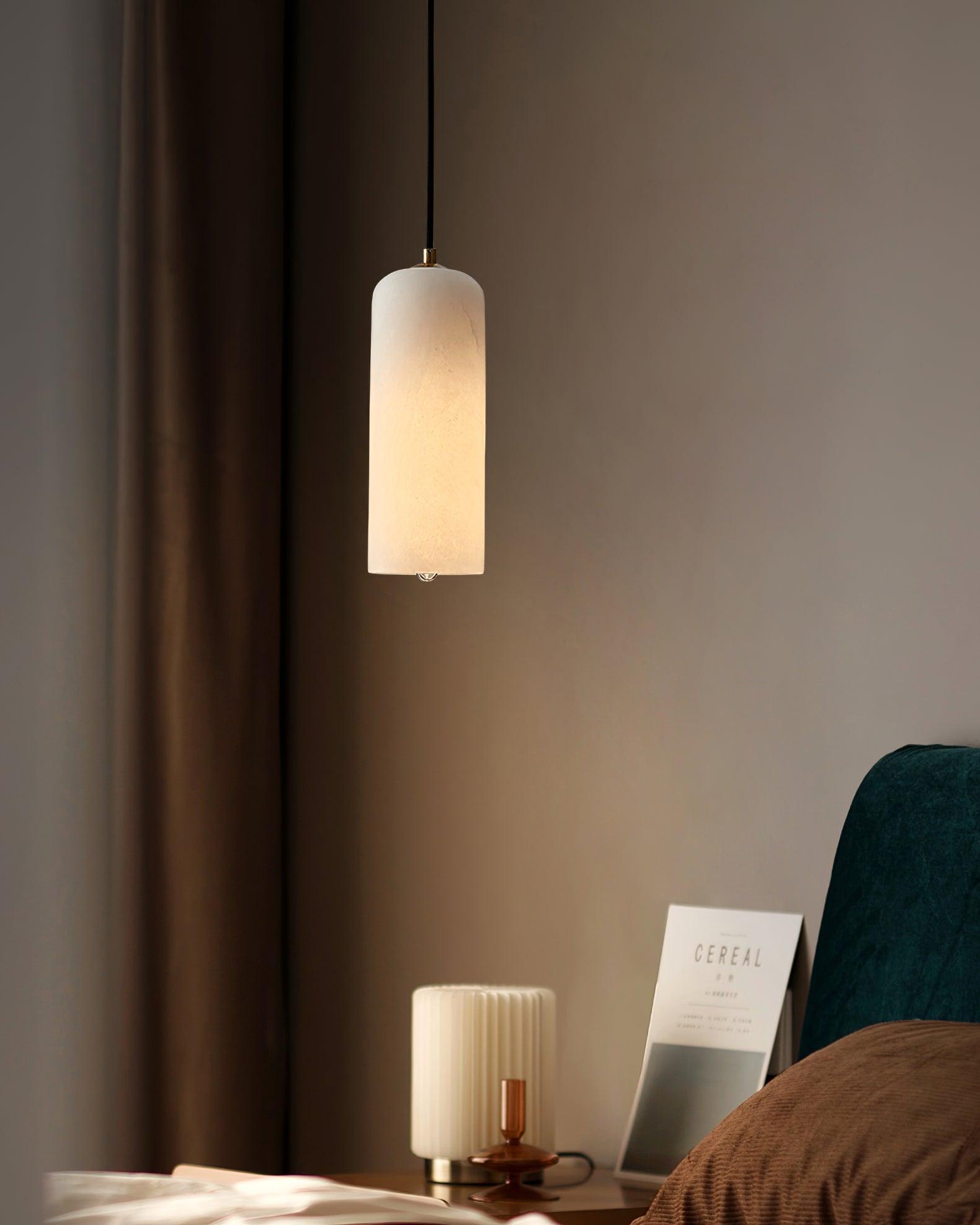 Zashayra Cylindrical Alabaster Pendant Light - Letslighting