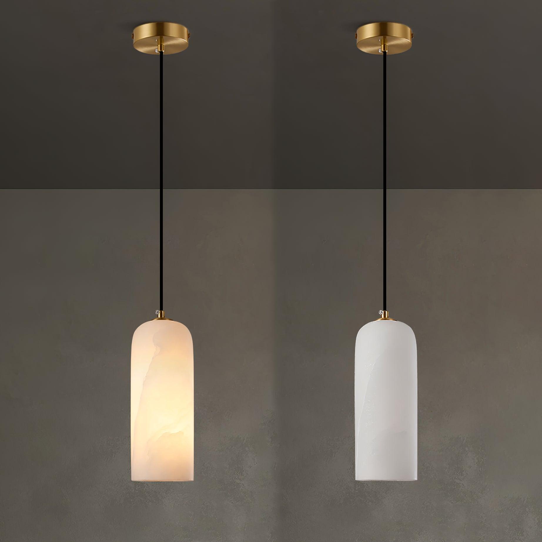 Zashayra Cylindrical Alabaster Pendant Light - Letslighting