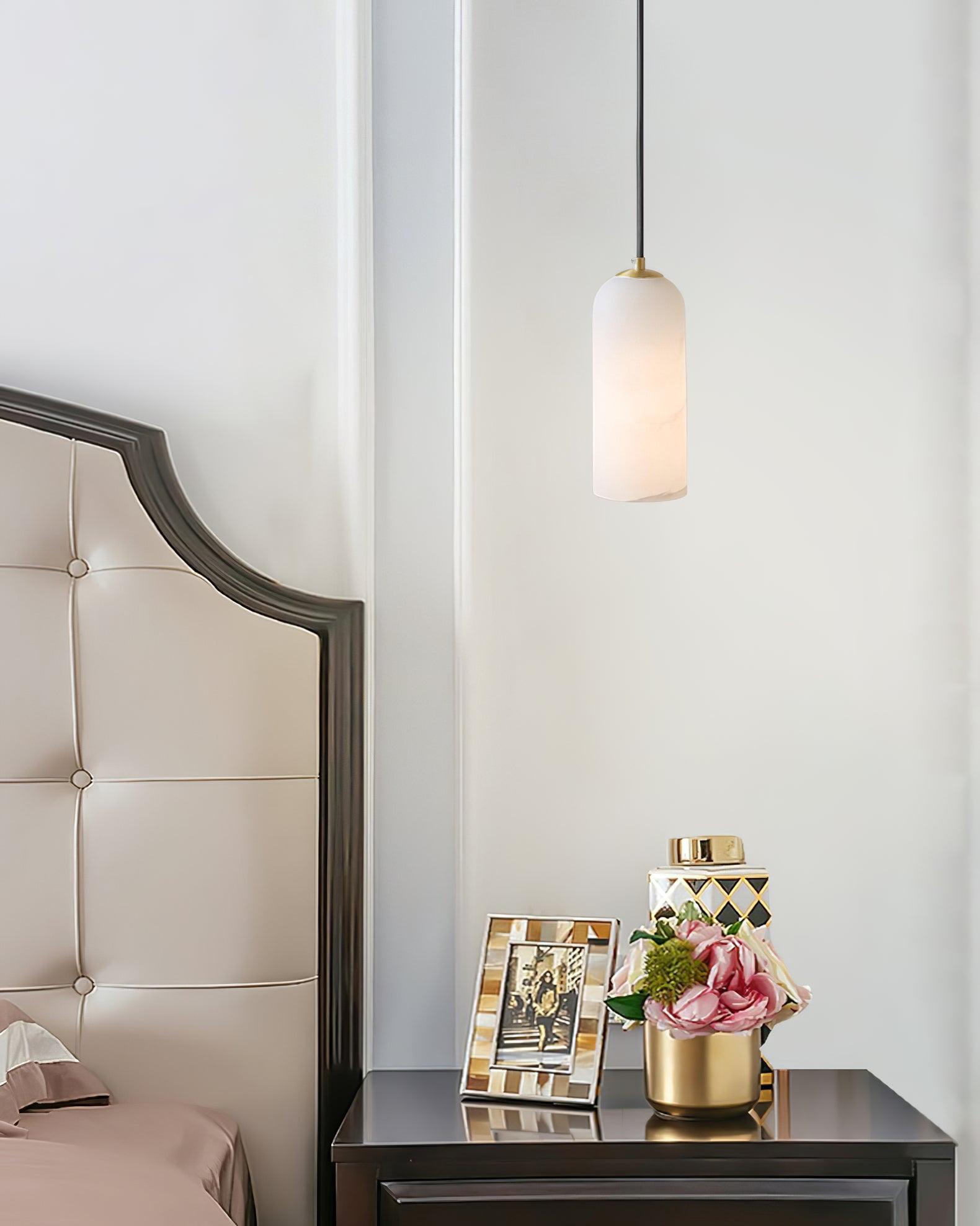 Zashayra Cylindrical Alabaster Pendant Light - Letslighting