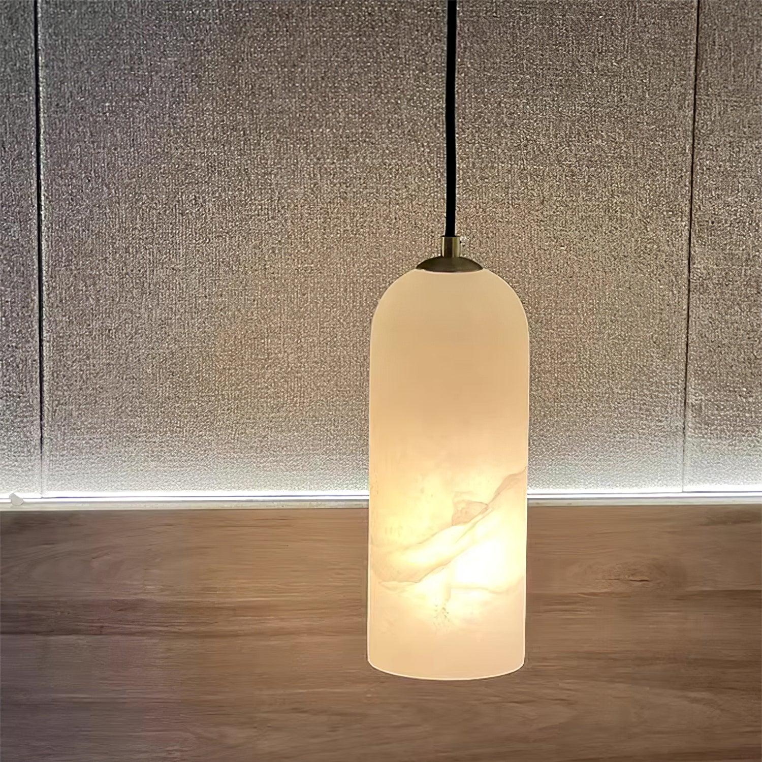 Zashayra Cylindrical Alabaster Pendant Light - Letslighting