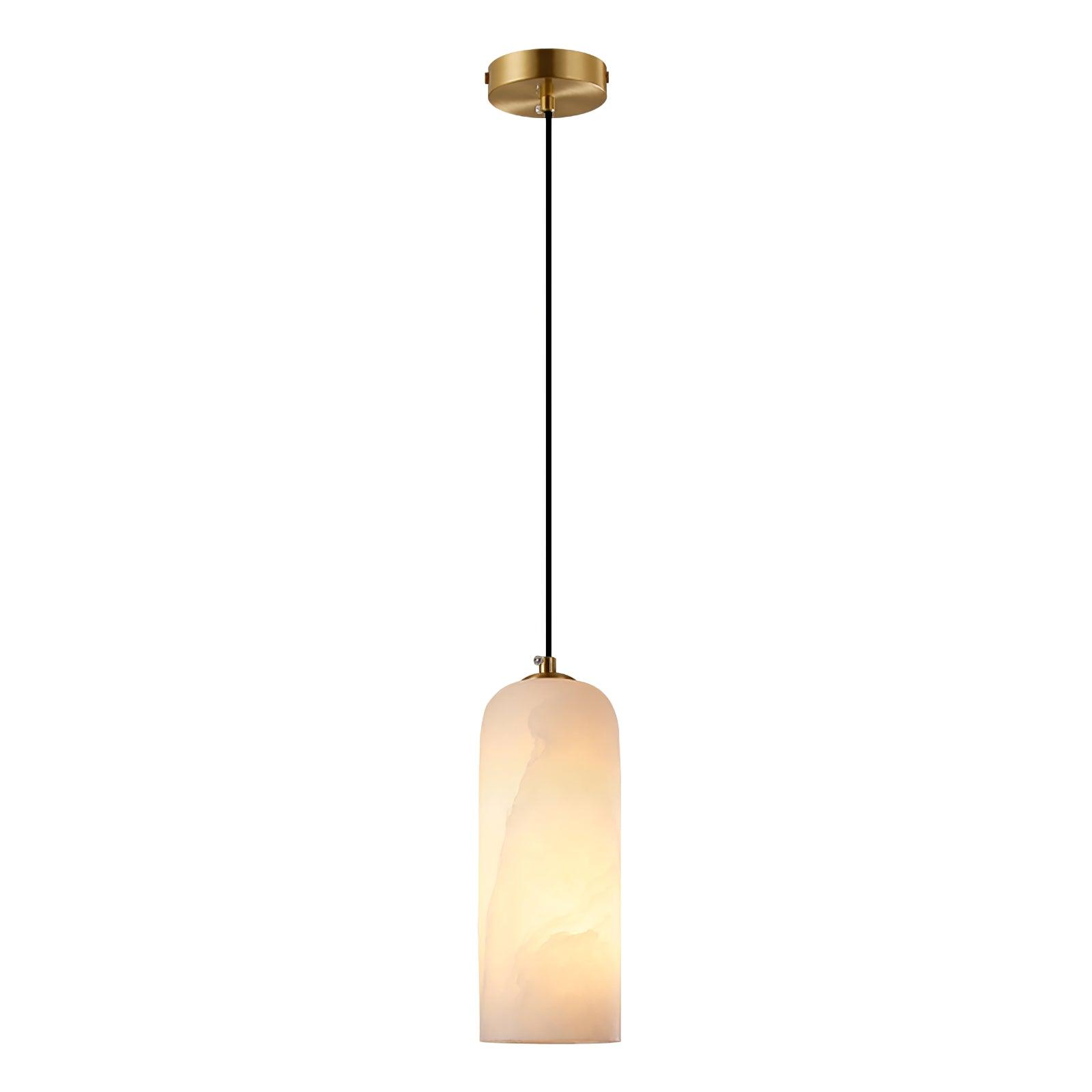 Zashayra Cylindrical Alabaster Pendant Light - Letslighting