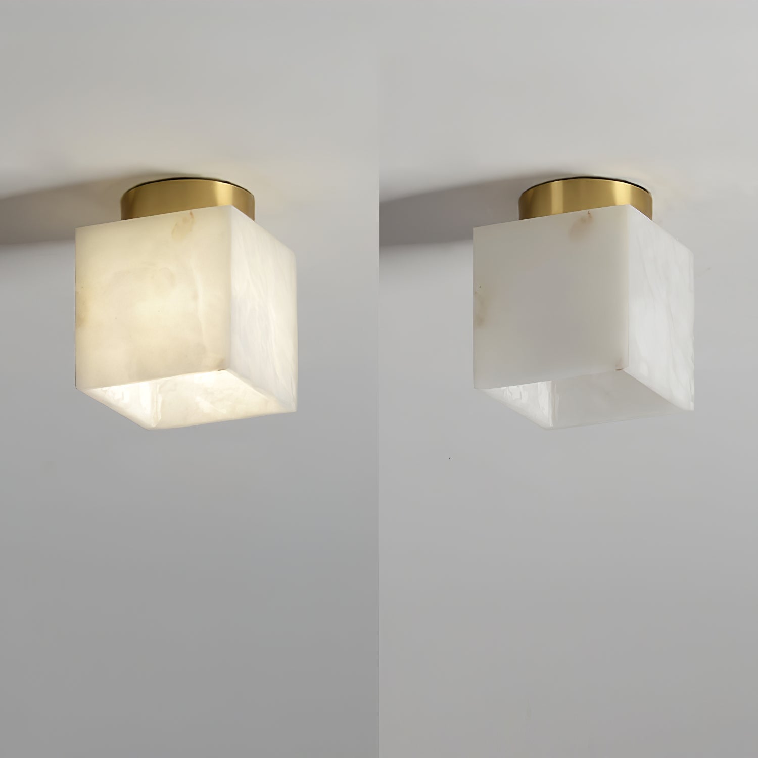 Otheyra Globe Brass Alabaster Ceiling Light - Letslighting
