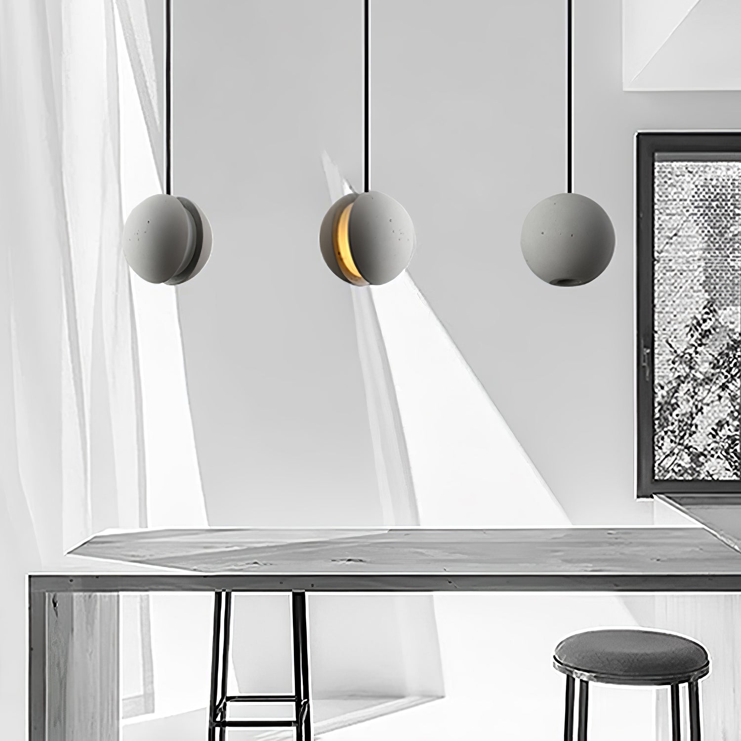 Moon Concrete Pendant Lamp - Letslighting