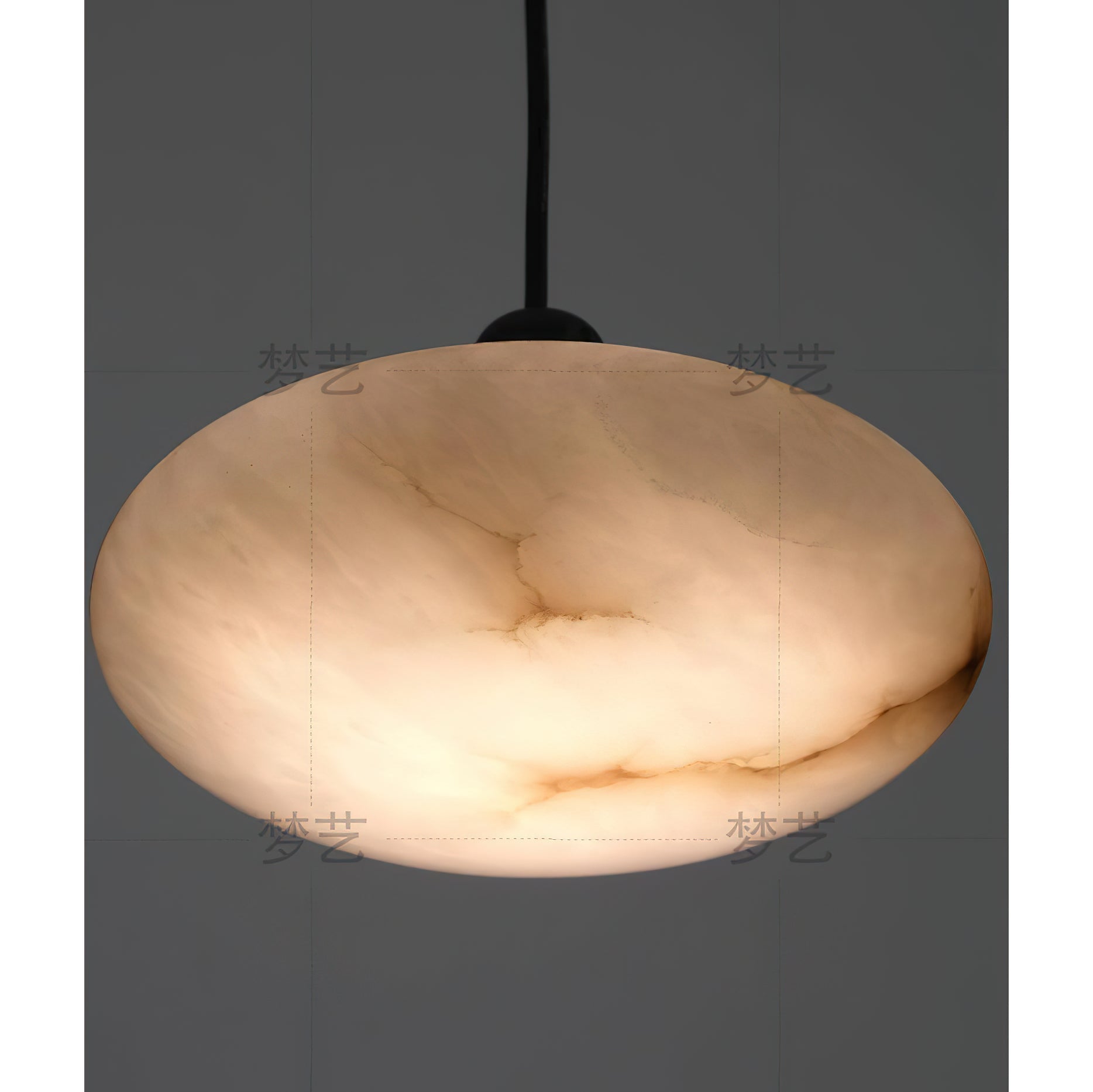 Cuthean Modern Minimalist Brass Alabaster Pendant Lamp - Lamp Copper