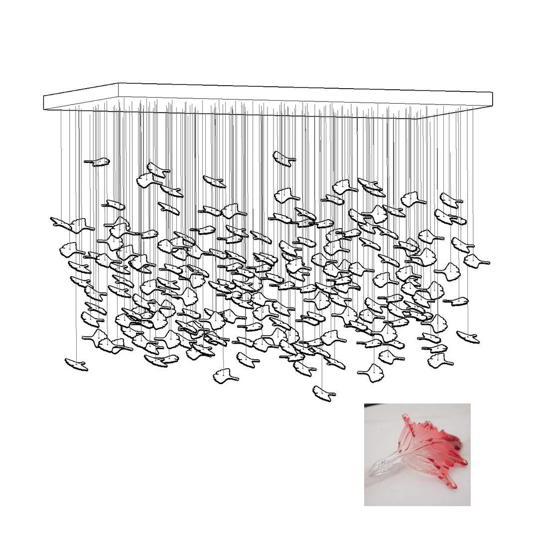 Syraean Multicolor Maple Leaf Metal Crystal Chandelier - Letslighting