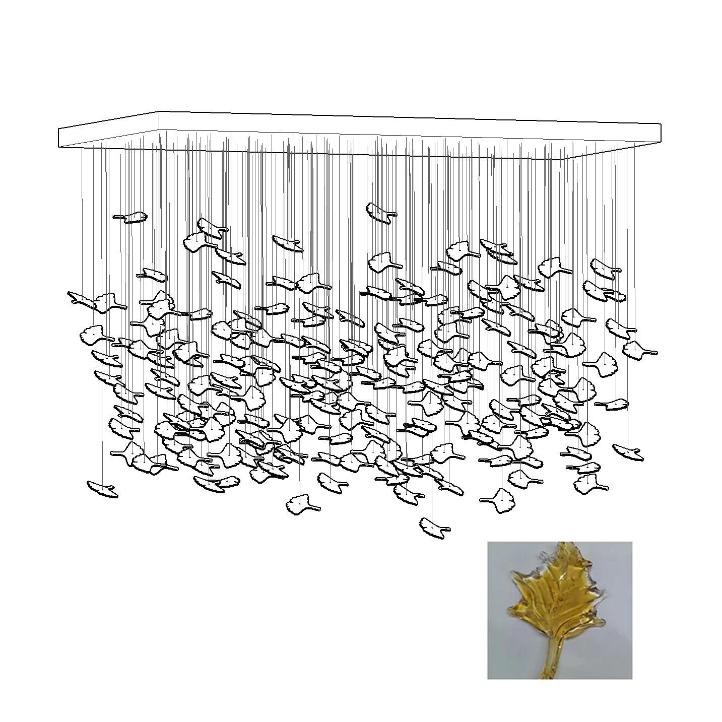 Syraean Multicolor Maple Leaf Metal Crystal Chandelier - Letslighting