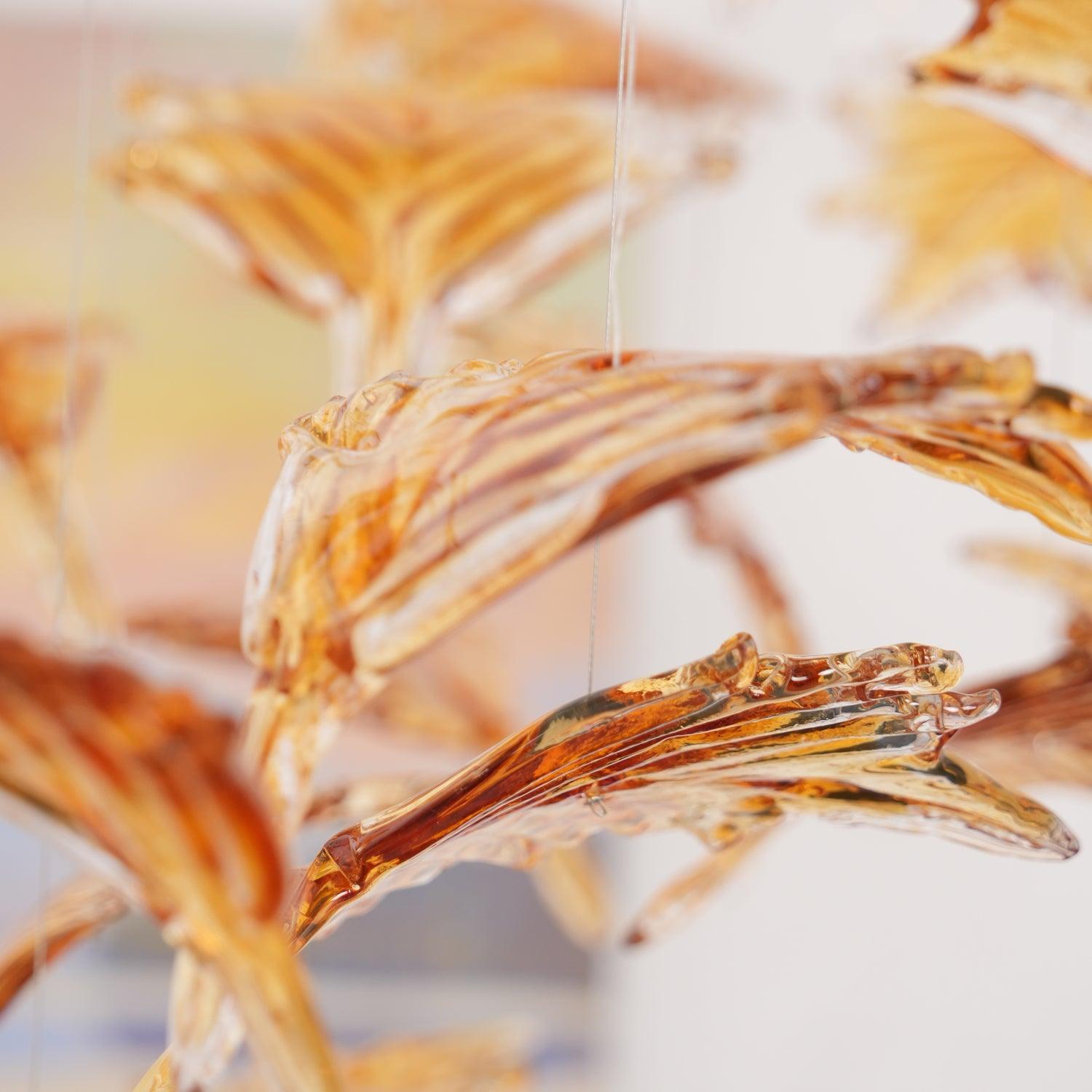 Syraean Multicolor Maple Leaf Metal Crystal Chandelier - Letslighting