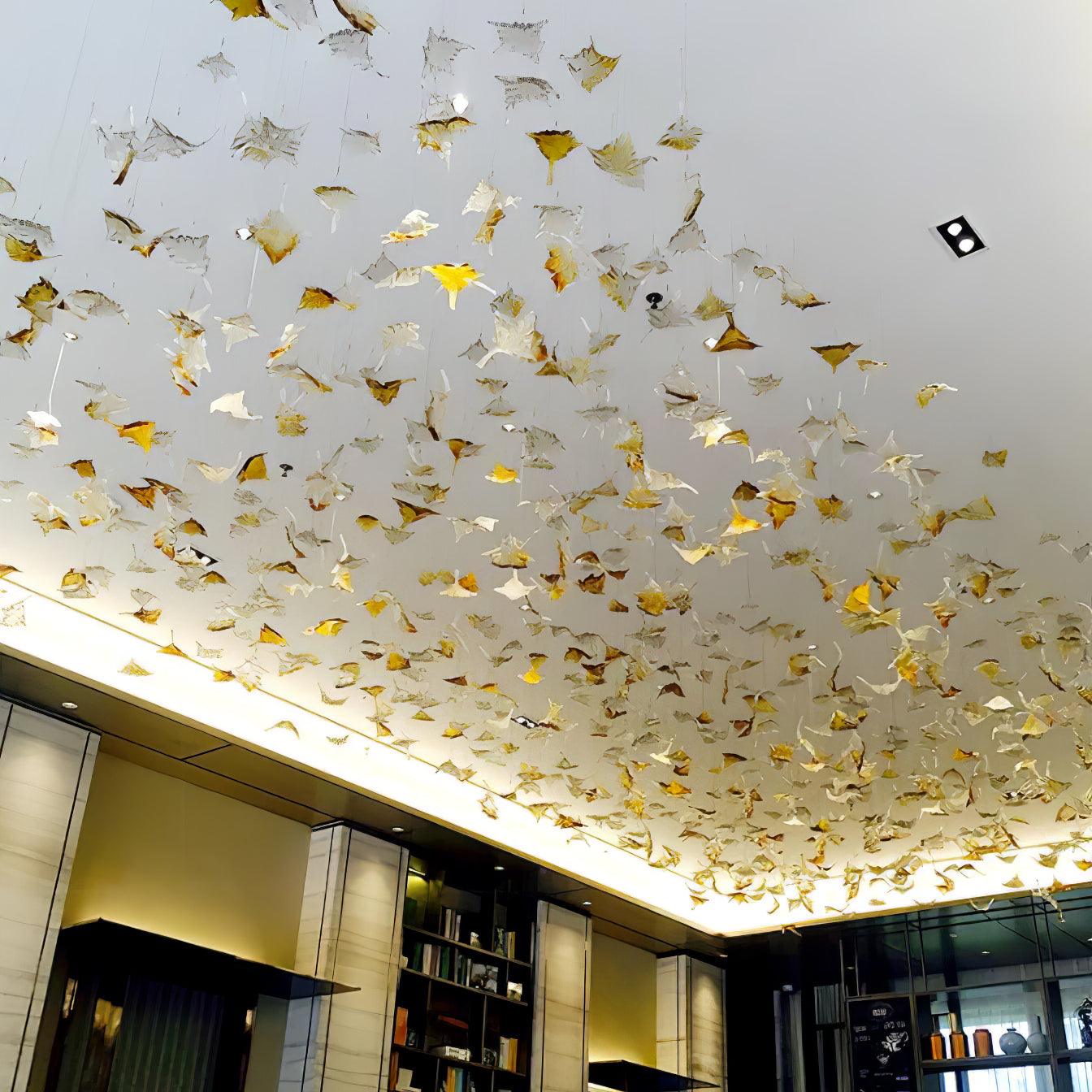 Syraean Multicolor Maple Leaf Metal Crystal Chandelier - Letslighting