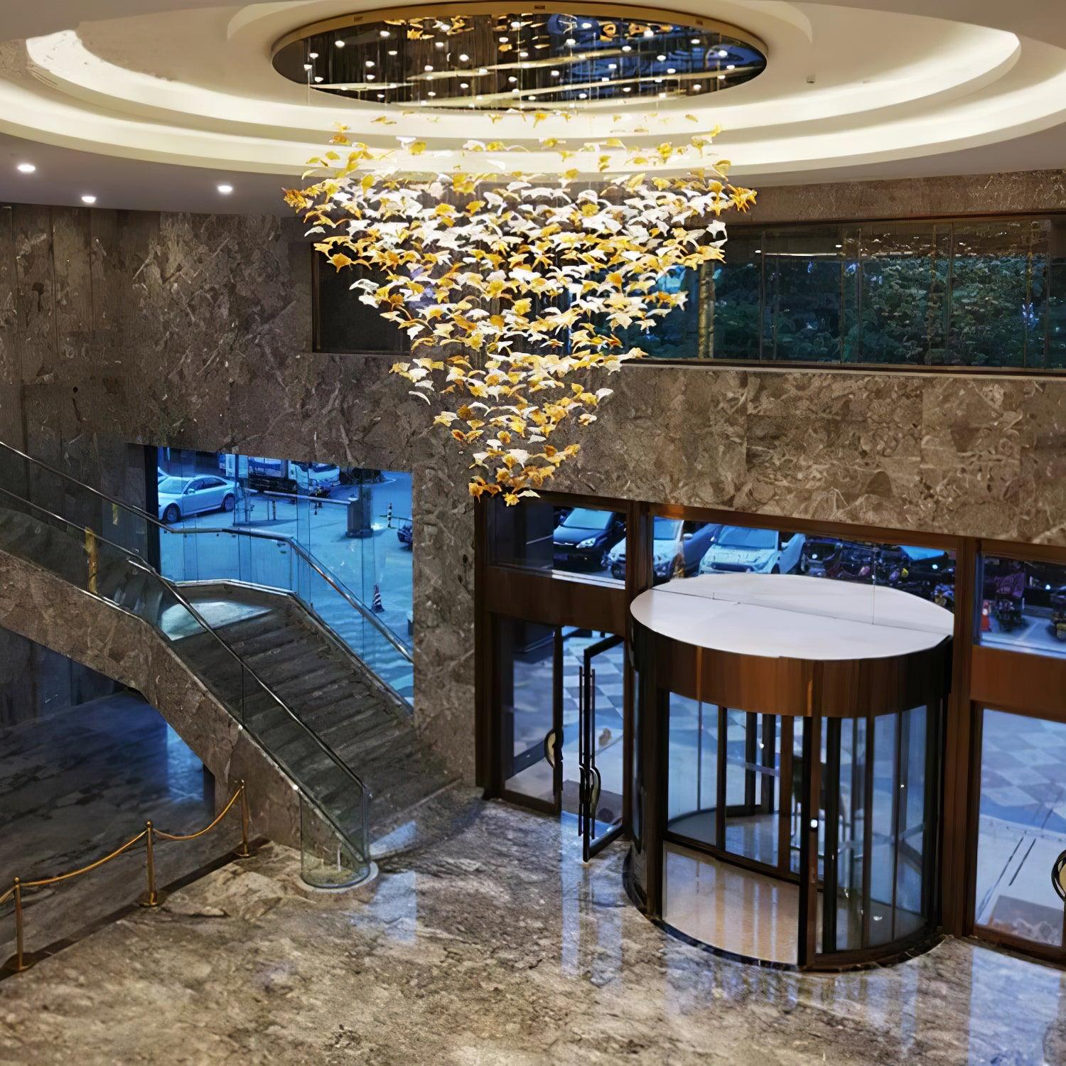 Syraean Multicolor Maple Leaf Metal Crystal Chandelier - Letslighting