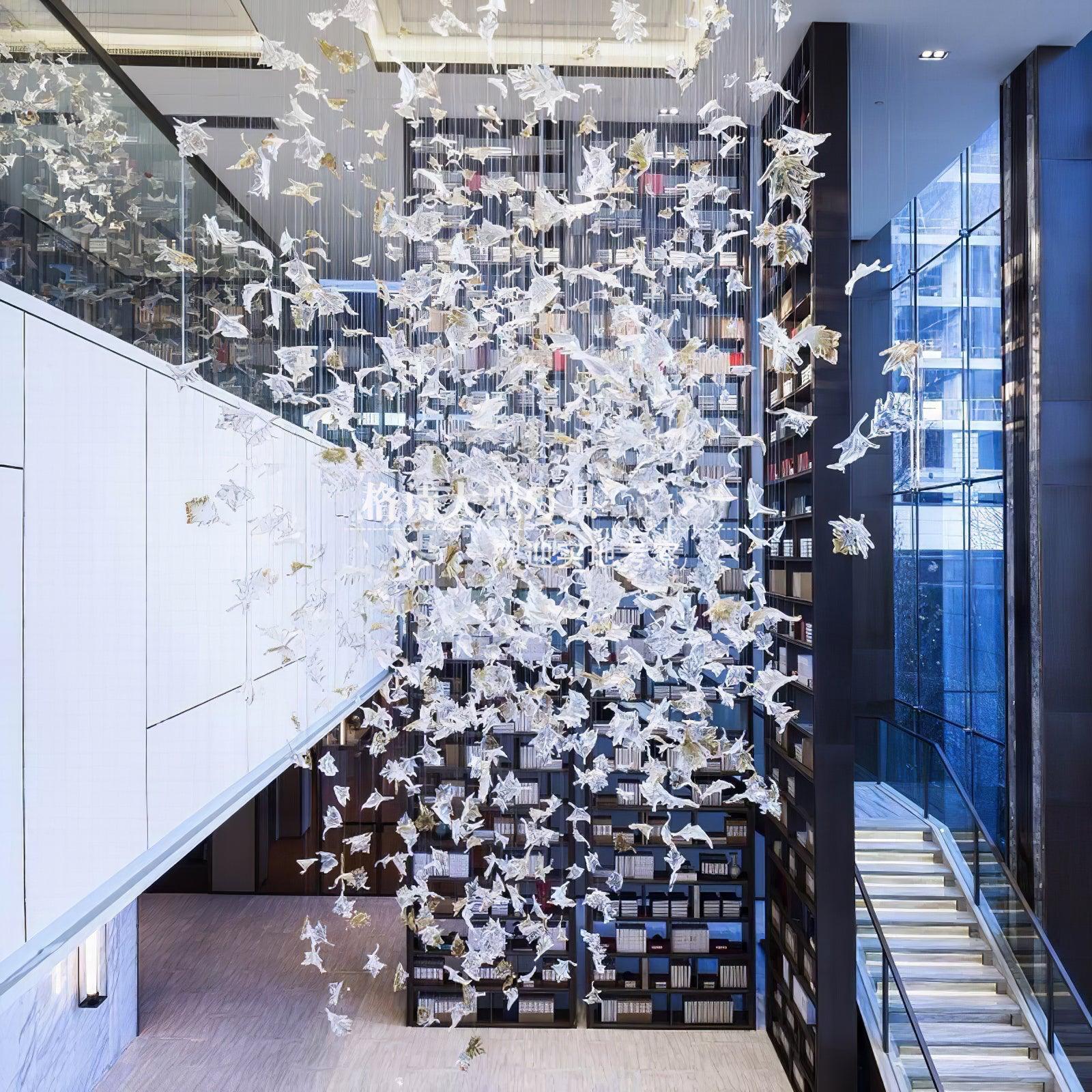 Syraean Multicolor Maple Leaf Metal Crystal Chandelier - Letslighting
