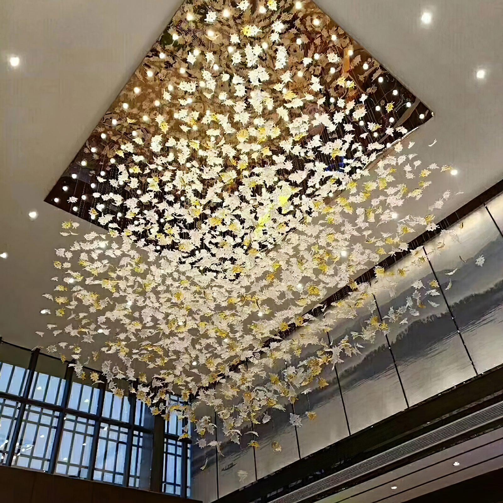 Syraean Multicolor Maple Leaf Metal Crystal Chandelier - Letslighting
