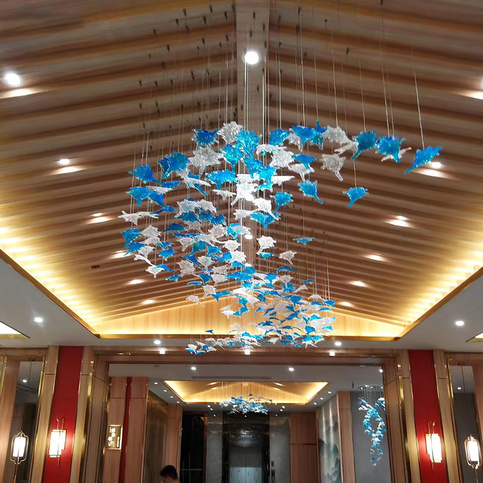 Syraean Multicolor Maple Leaf Metal Crystal Chandelier - Letslighting