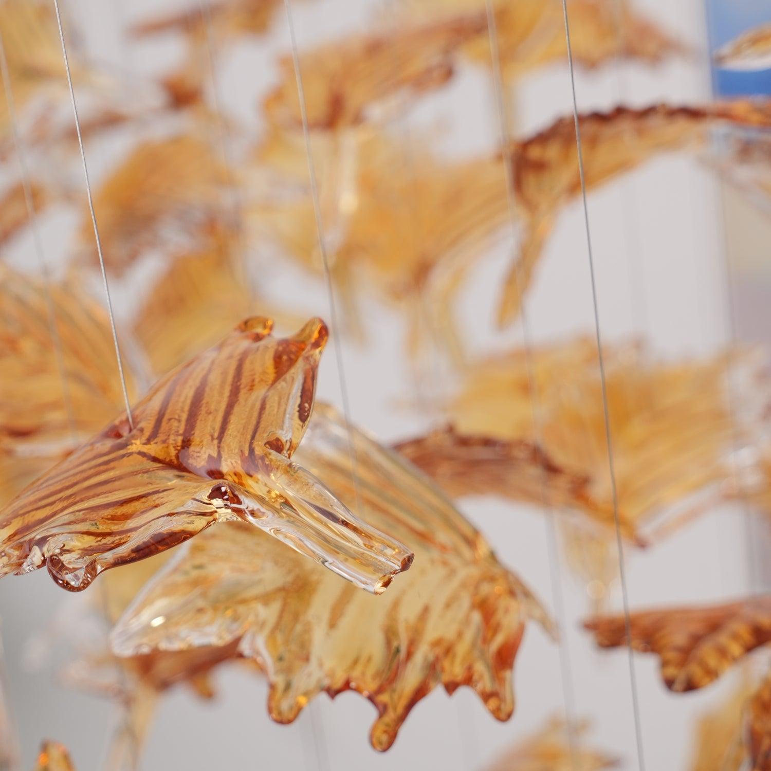 Syraean Multicolor Maple Leaf Metal Crystal Chandelier - Letslighting