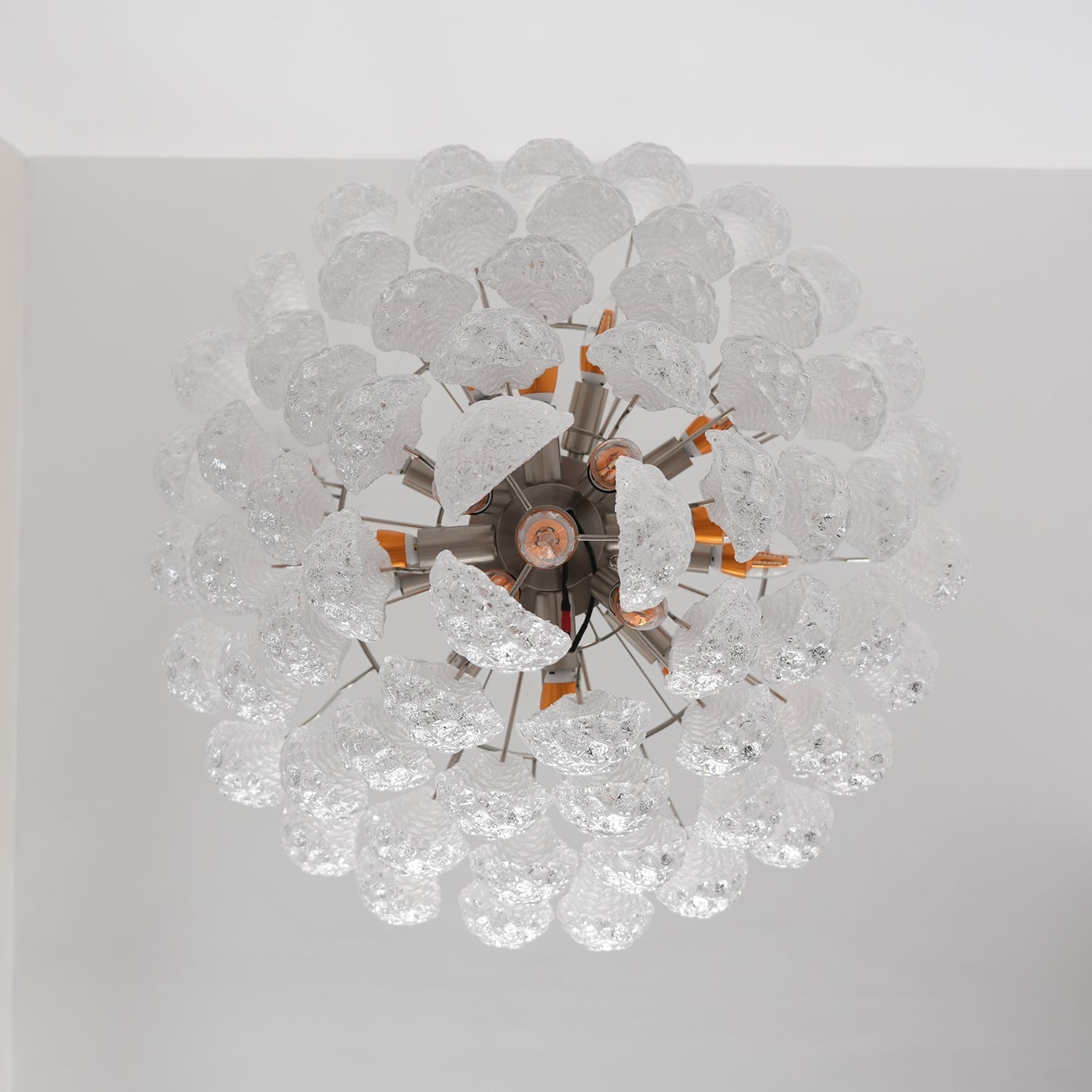 Aurora Chandelier Clear Droplets Murano Glass Waterfall Diamond - Letslighting