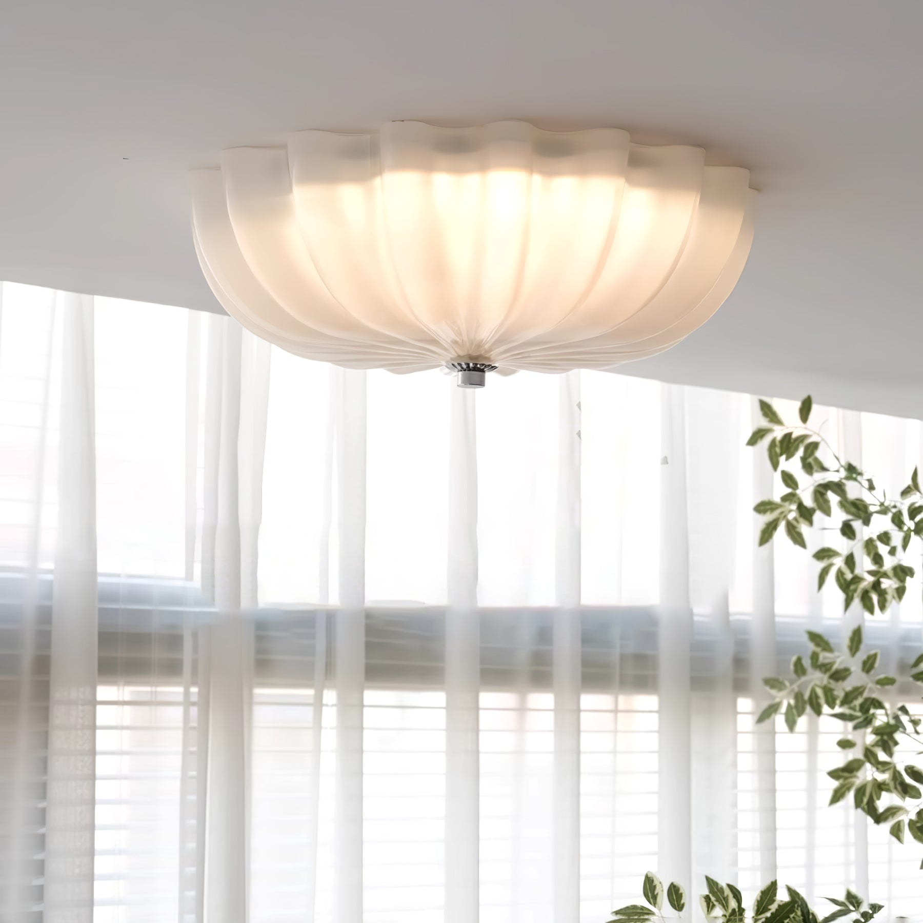Aurora Ceiling Lamp Murano Blown Glass Shell Inspired - Letslighting