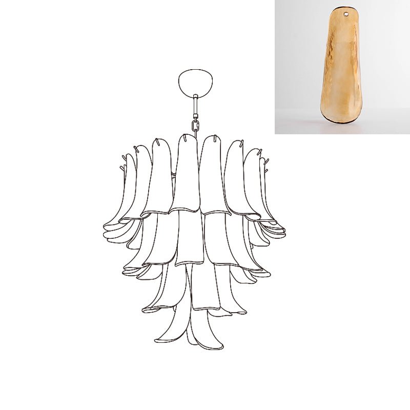 Aurora Chandelier Murano Glass Petals Vintage - Letslighting