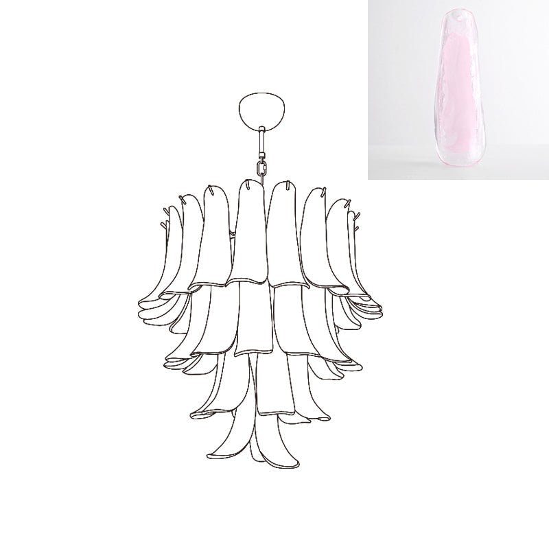 Aurora Chandelier Murano Glass Petals Vintage - Letslighting
