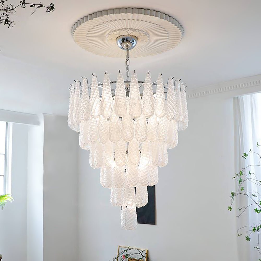 Aurora Chandelier Pinecone Murano Glass Textured Luxury - Letslighting