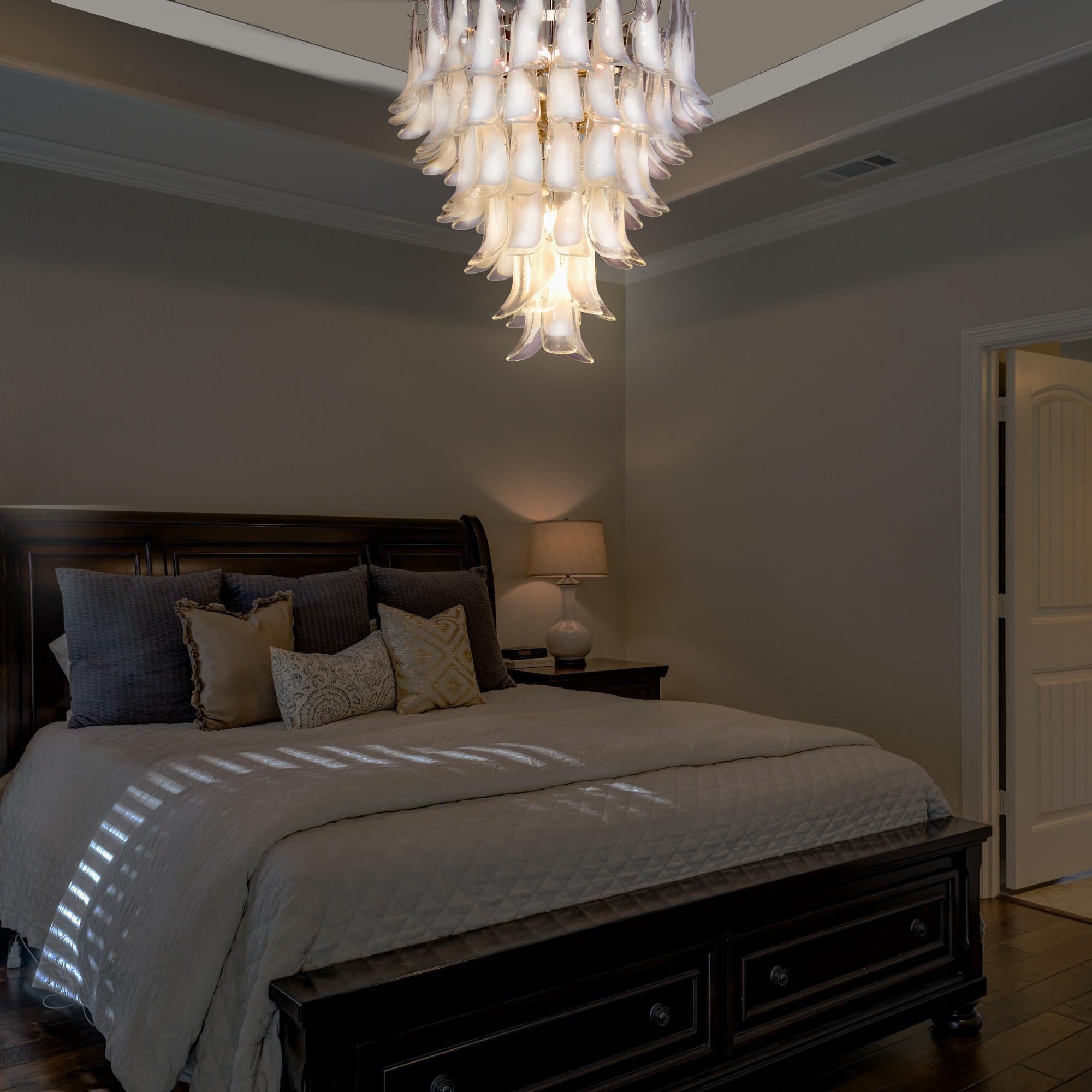 Alsorisra Postmodern Luxury Petal Glass Chandelier - Lamp Copper