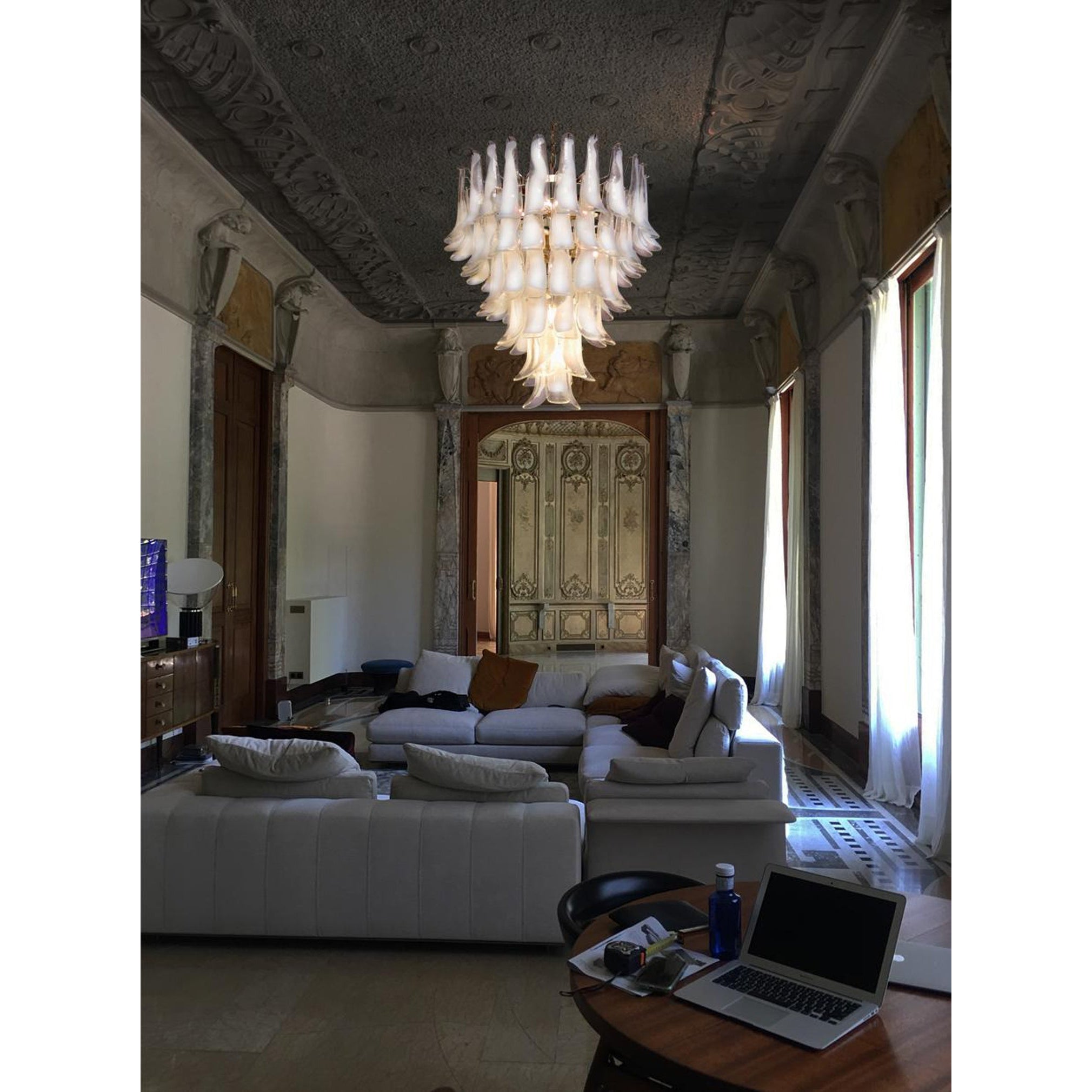 Alsorisra Postmodern Luxury Petal Glass Chandelier - Lamp Copper