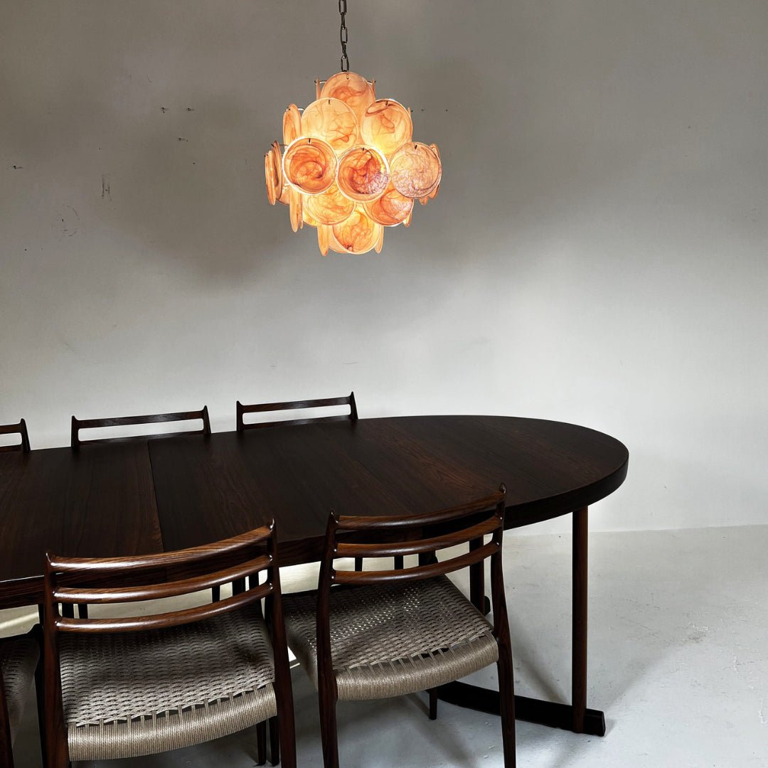 Aurora Chandelier Pink Disc Layered Artisanal - Letslighting
