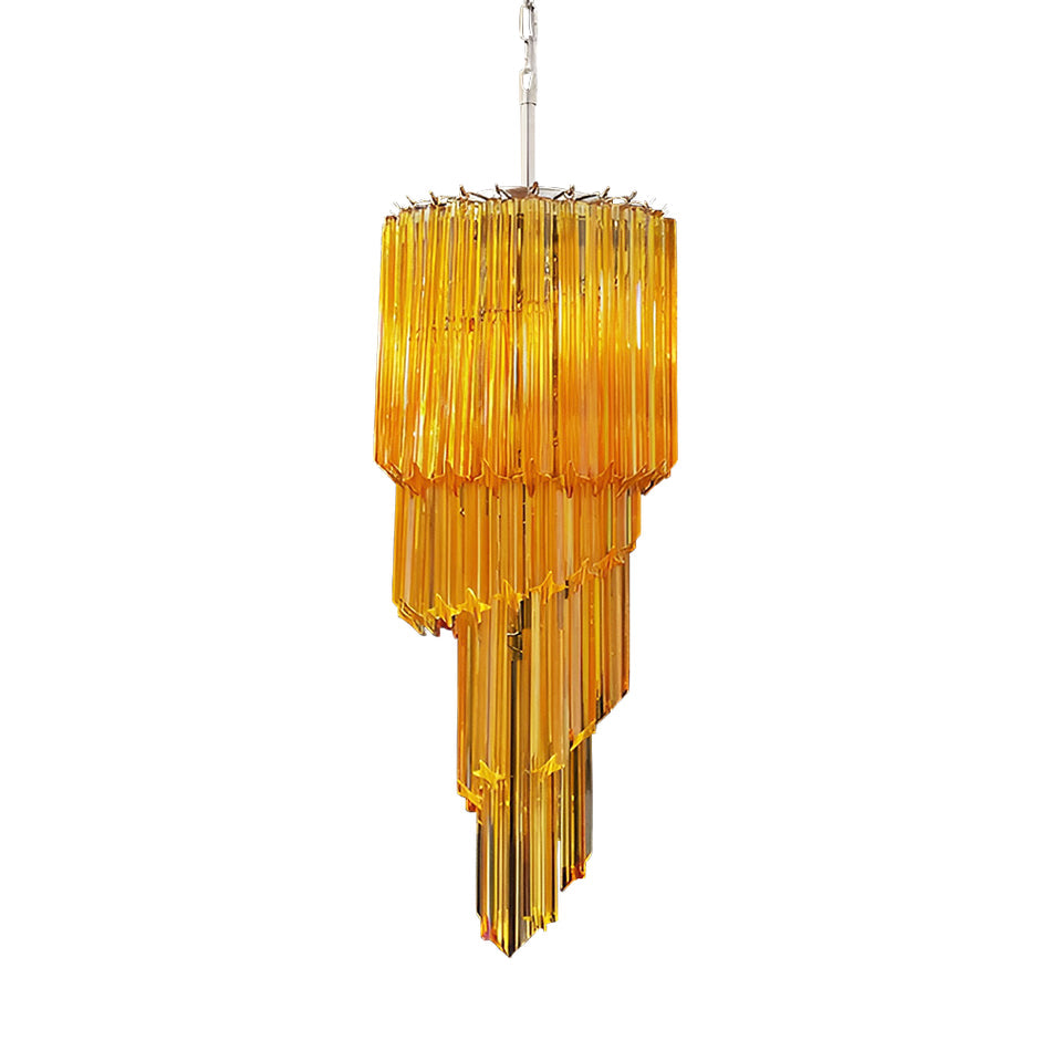 Aurora Chandelier Spiral Pink Prism Tiered - Letslighting