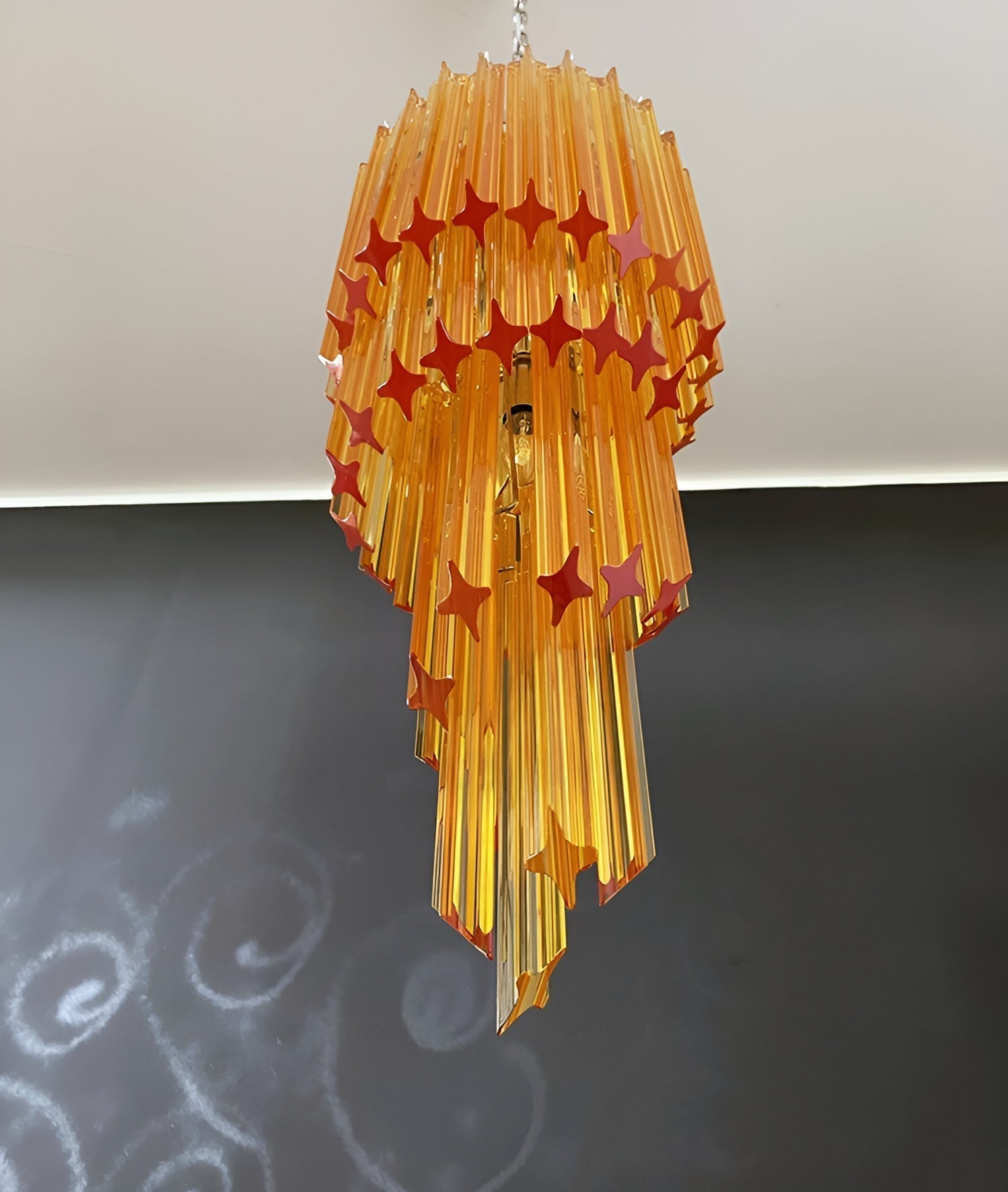 Aurora Chandelier Spiral Pink Prism Tiered - Letslighting