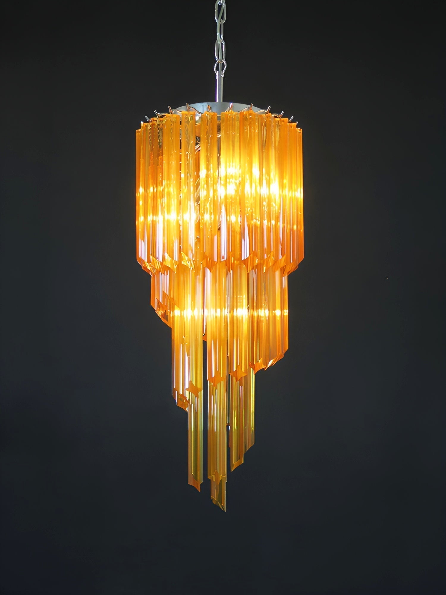 Aurora Chandelier Spiral Pink Prism Tiered - Letslighting