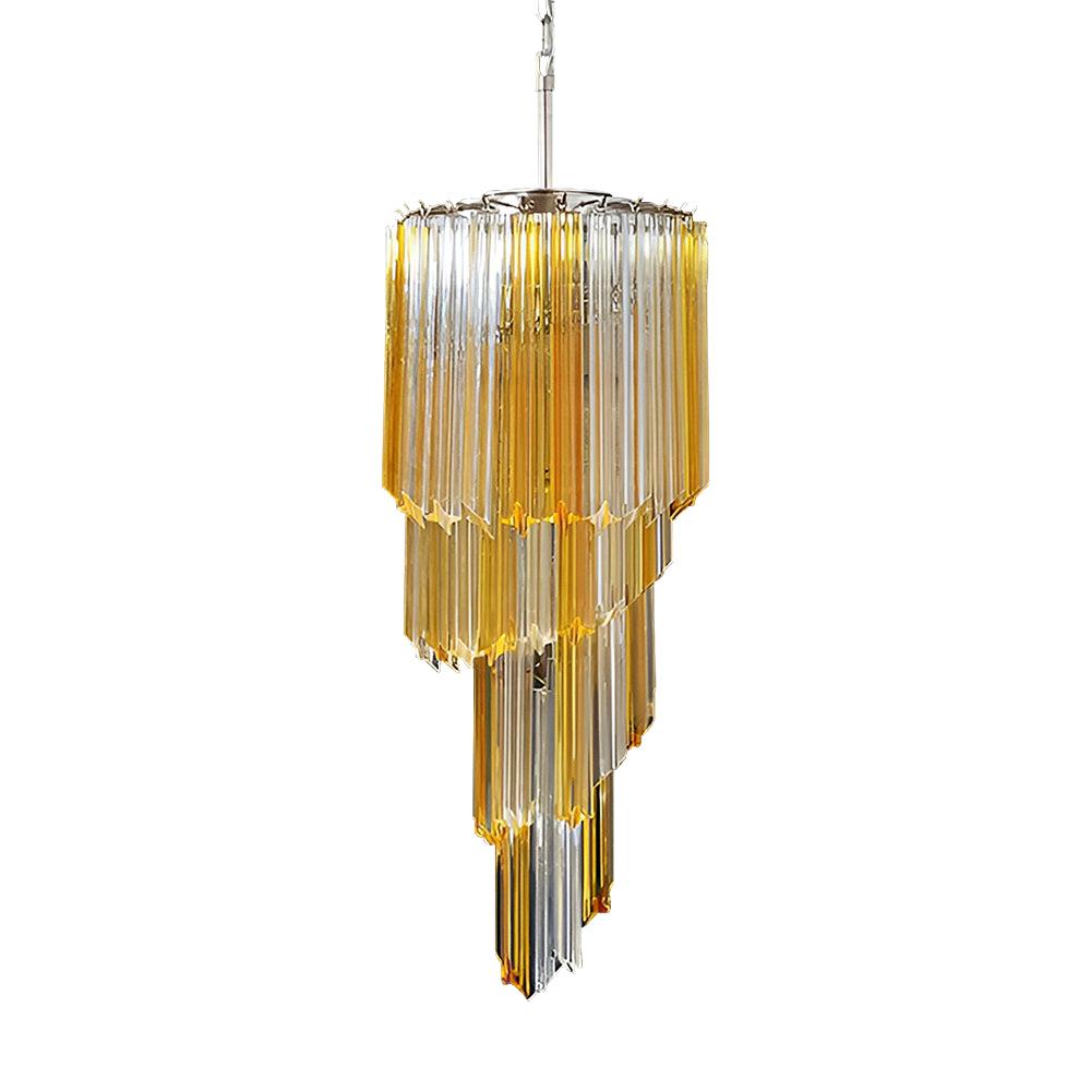 Aurora Chandelier Spiral Pink Prism Tiered - Letslighting
