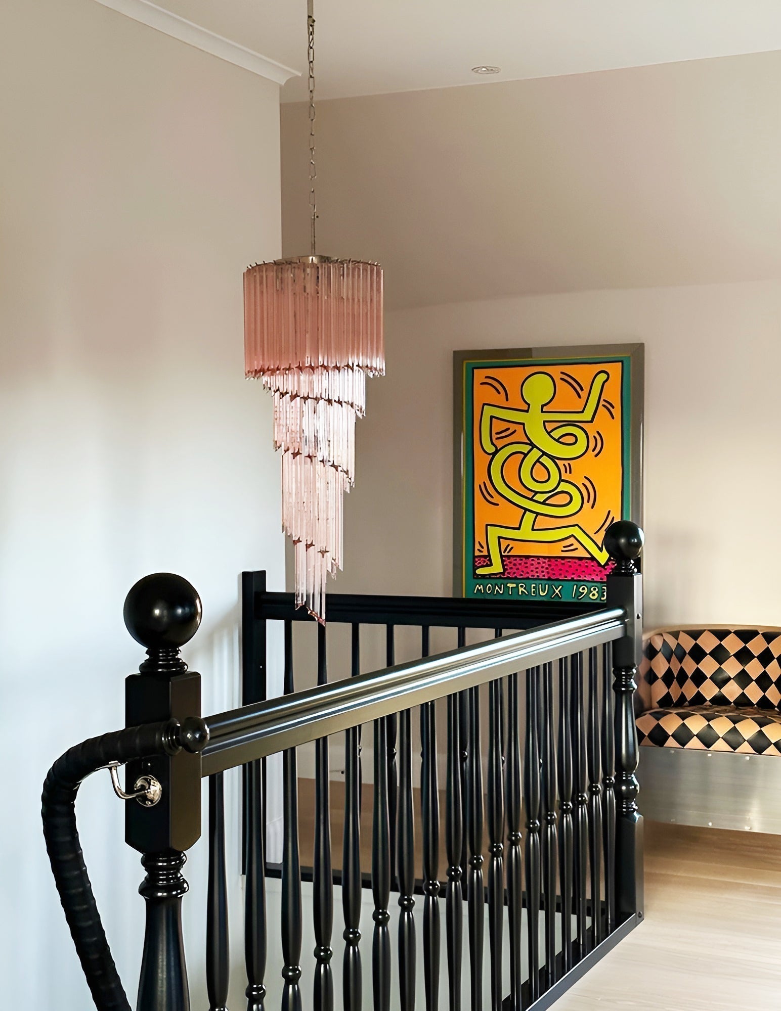 Aurora Chandelier Spiral Pink Prism Tiered - Letslighting