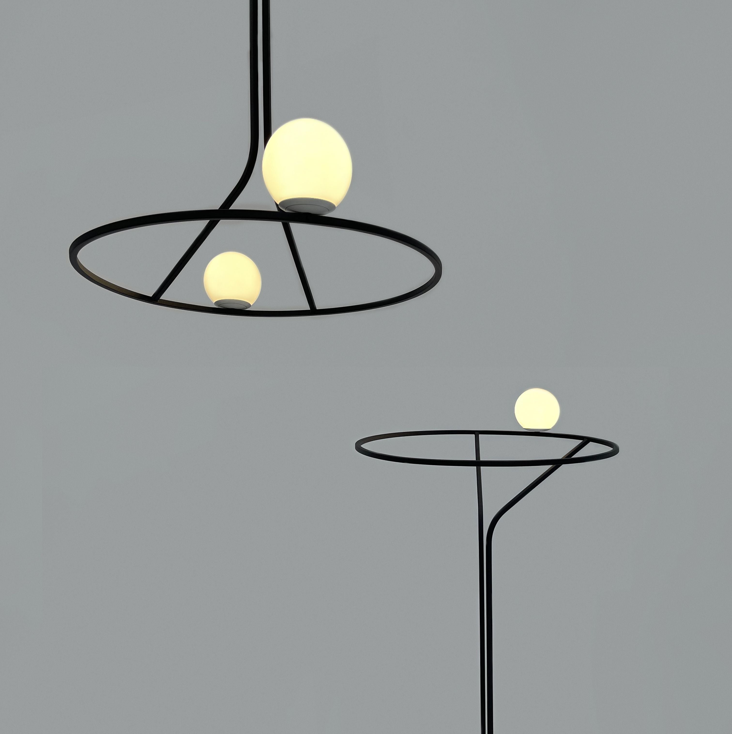 Ilthael Modern Minimalist Brass Glass Chandelier - Lamp Copper