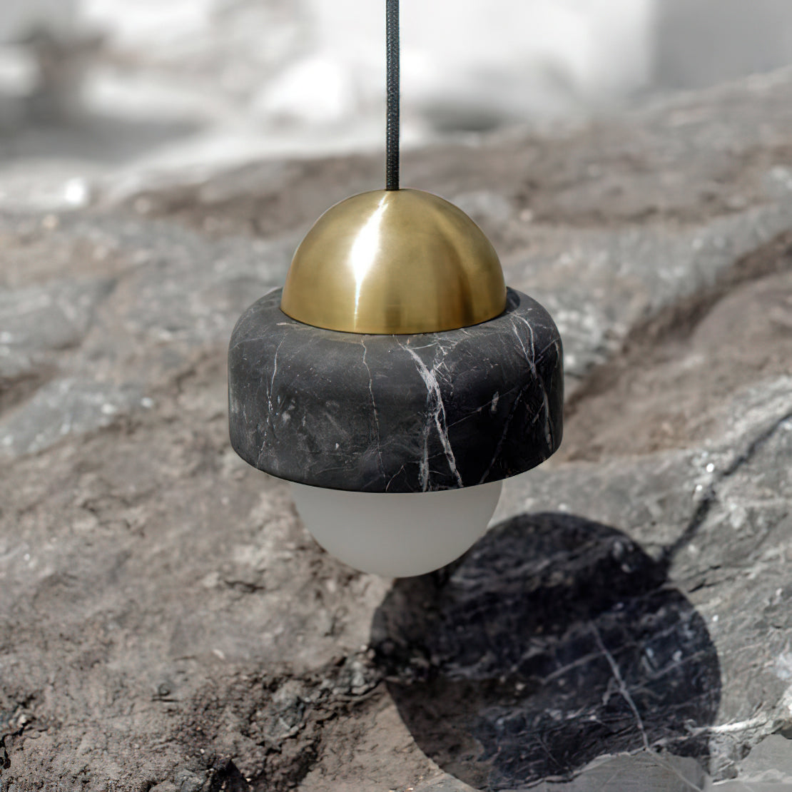 Elliren Modern Minimalist Marble Glass Pendant Lamp - Lamp Copper