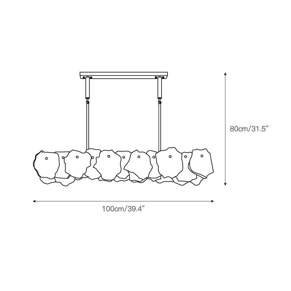 Catala Modern Minimalist Brass Alabaster Chandelier - Lamp Copper