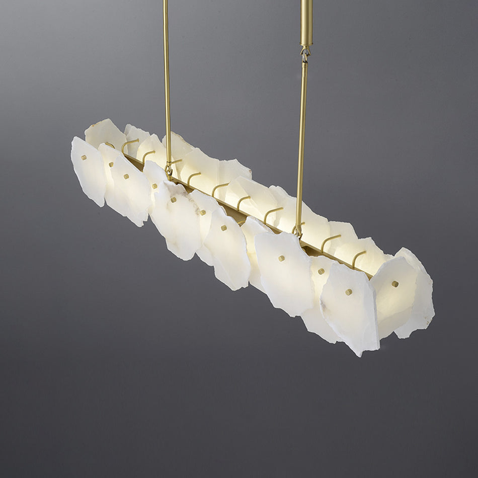 Catala Modern Minimalist Brass Alabaster Chandelier - Lamp Copper