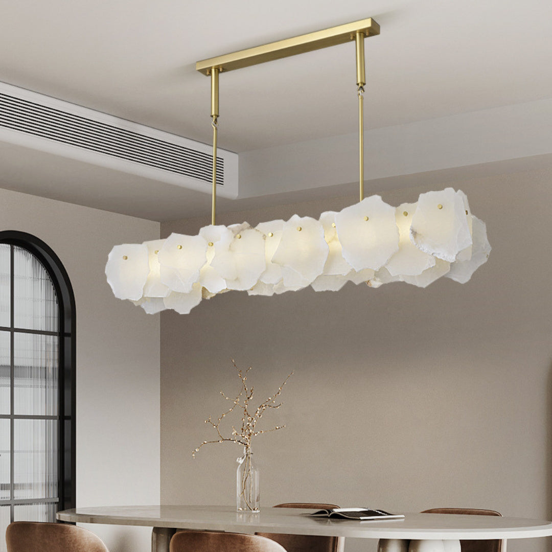 Catala Modern Minimalist Brass Alabaster Chandelier - Lamp Copper
