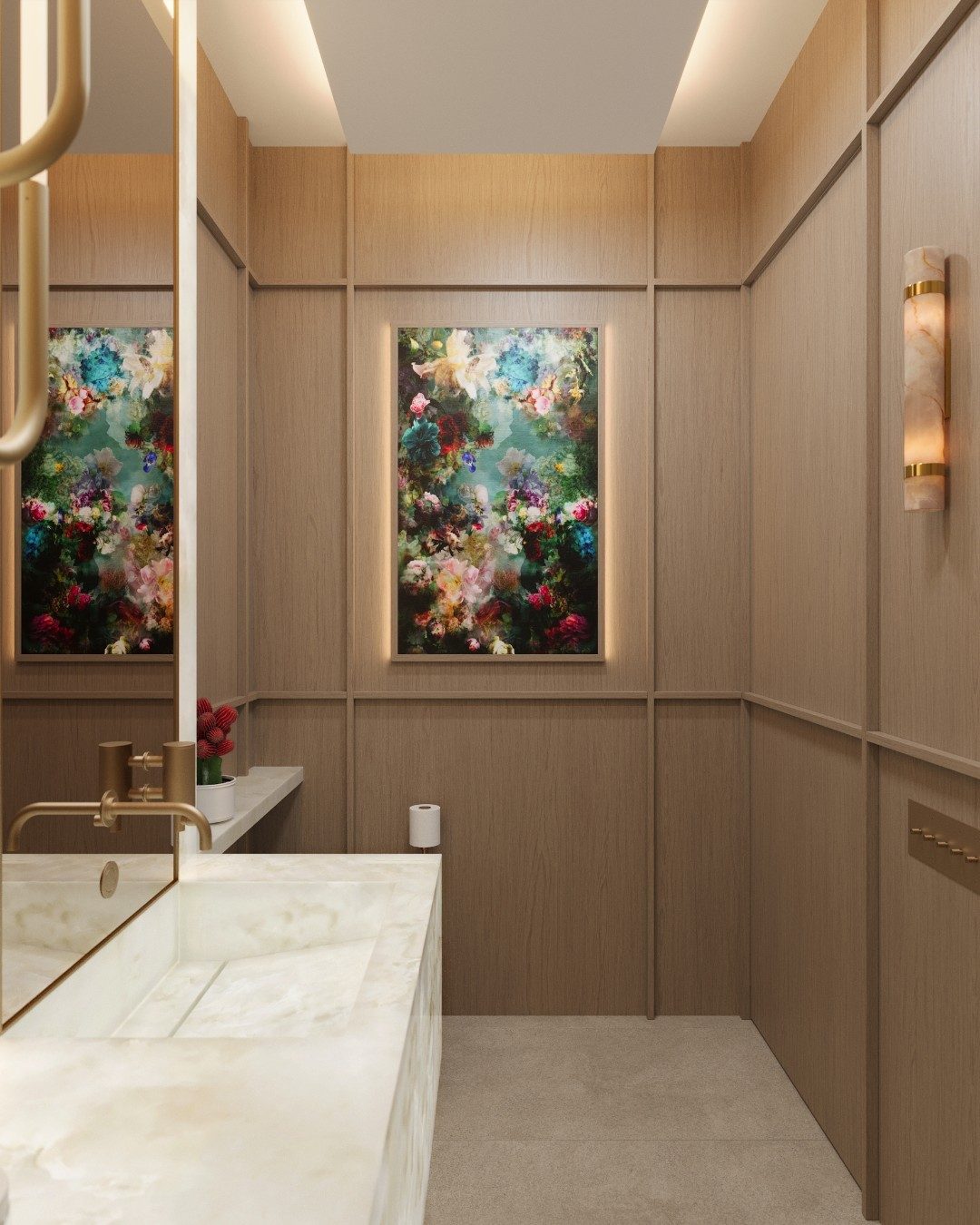 Zavaran Modern Minimalist Metal Onyx Wall Lamp - Lamp Copper