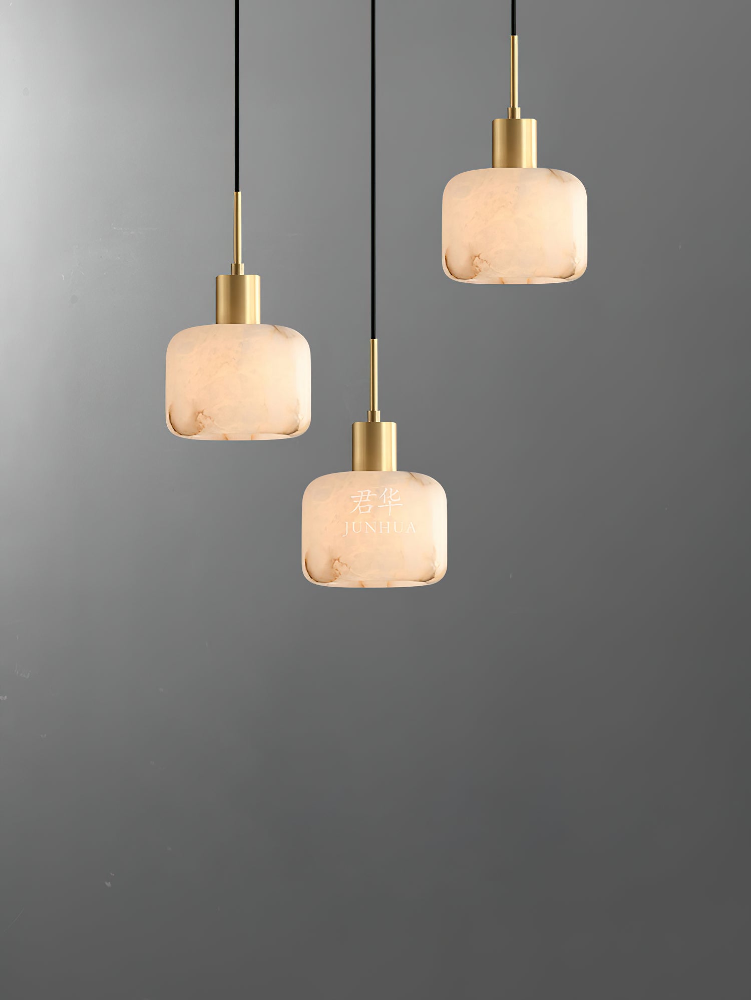 Eliriel Natural Small Alabaster Pendant Light - Lamp Copper
