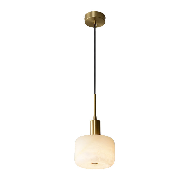 Eliriel Natural Small Alabaster Pendant Light - Lamp Copper