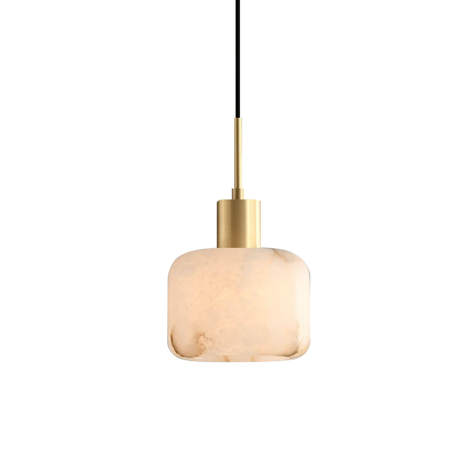 Eliriel Natural Small Alabaster Pendant Light - Lamp Copper