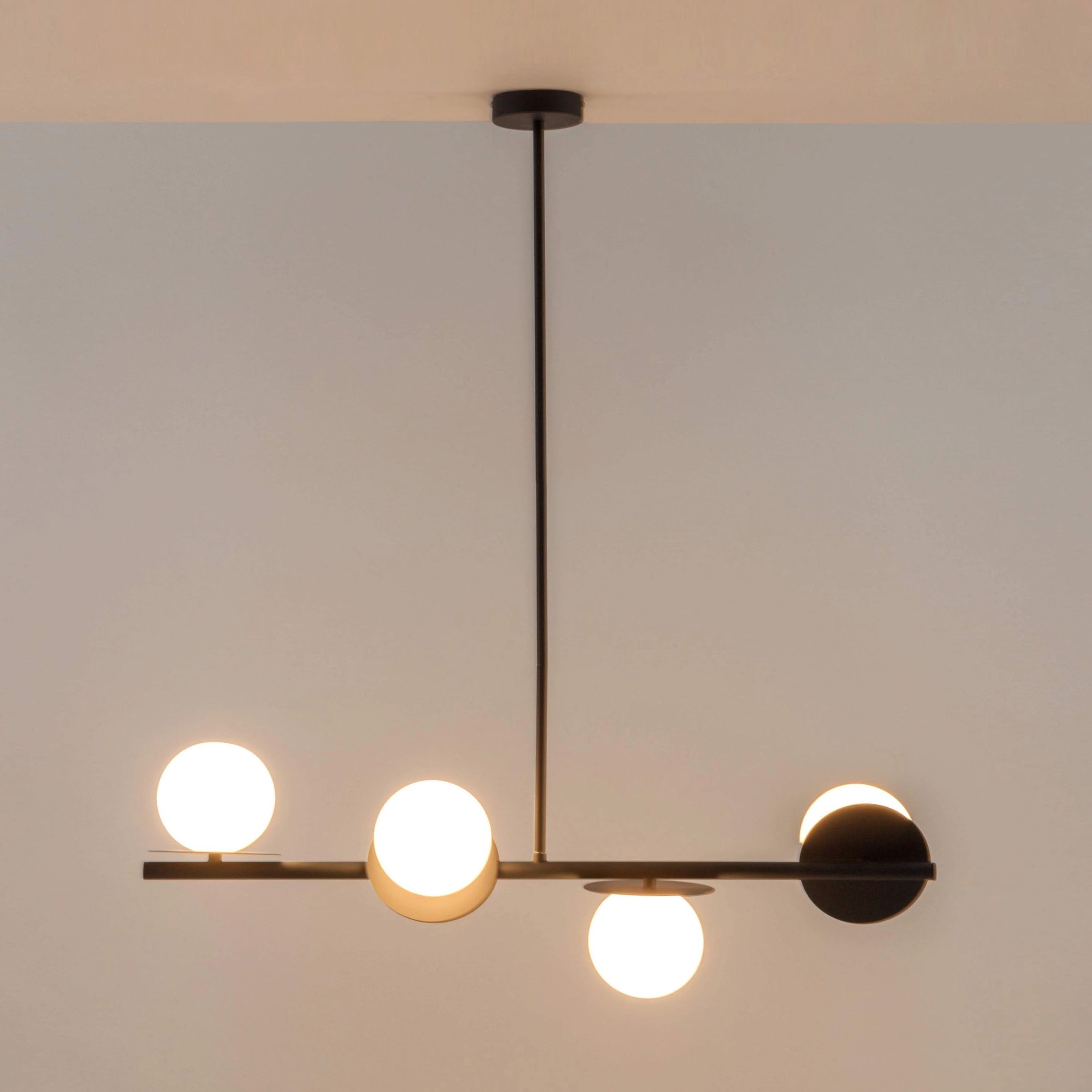 Evvararis Modern Minimalist Brass Glass Chandelier - Lamp Copper