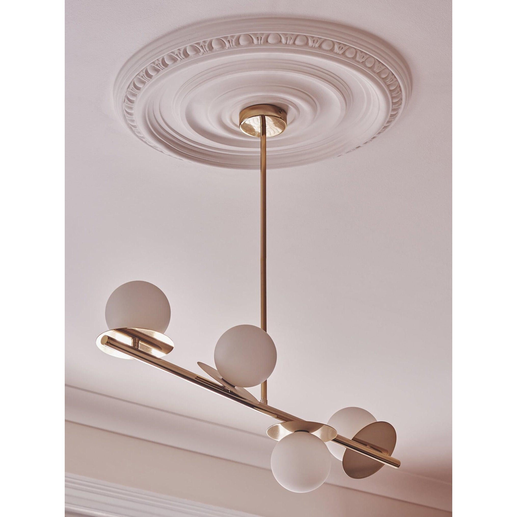Evvararis Modern Minimalist Brass Glass Chandelier - Lamp Copper