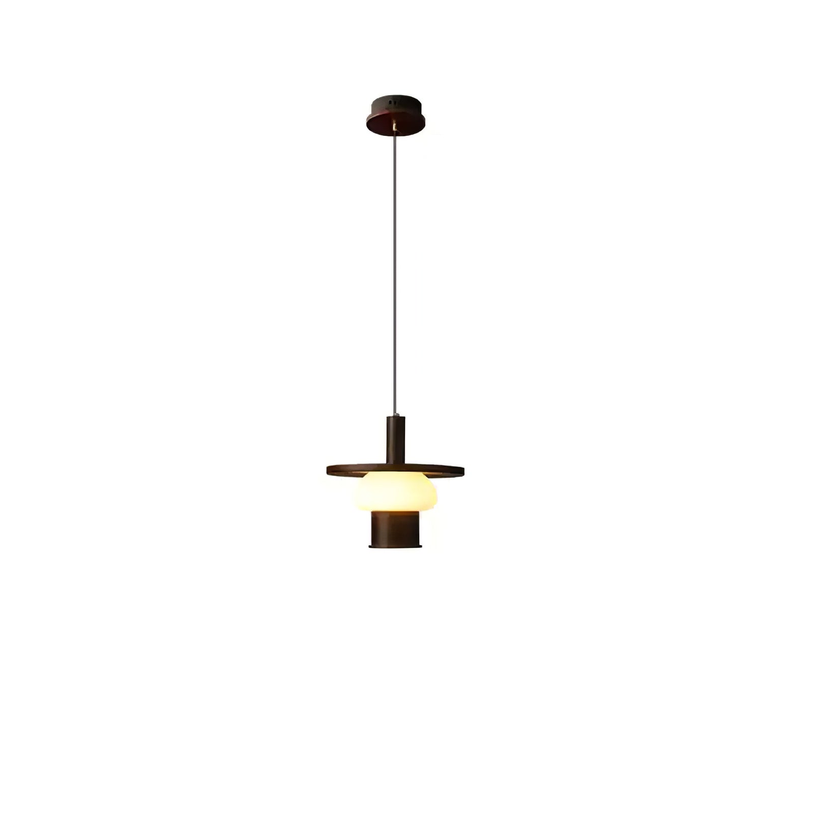 Zephaan Traditional Art Classic Glass Wood Pendant Light - Letslighting