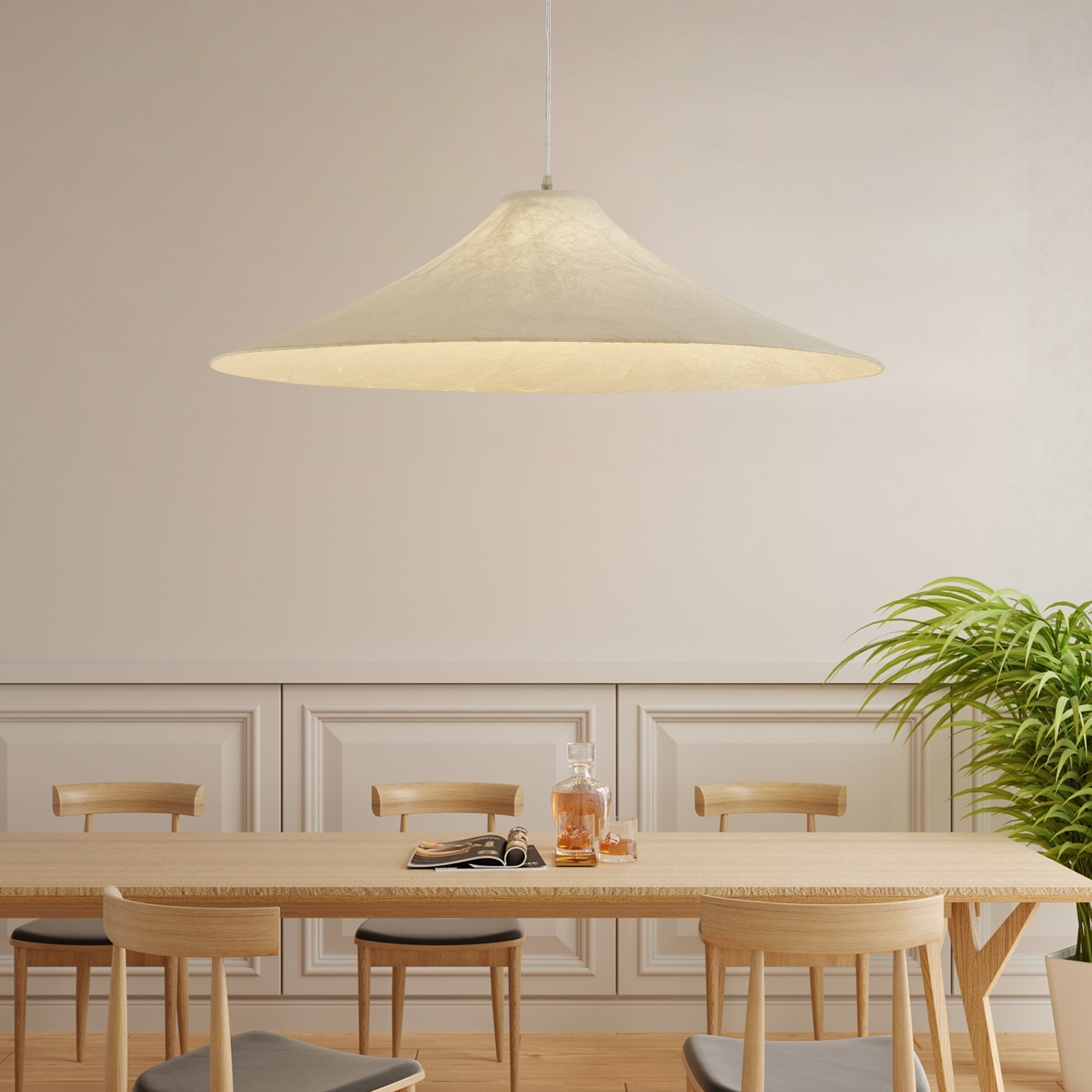 Abbotswell Modern Minimalist Natural Flat Metal Pendant Lamp - Letslighting